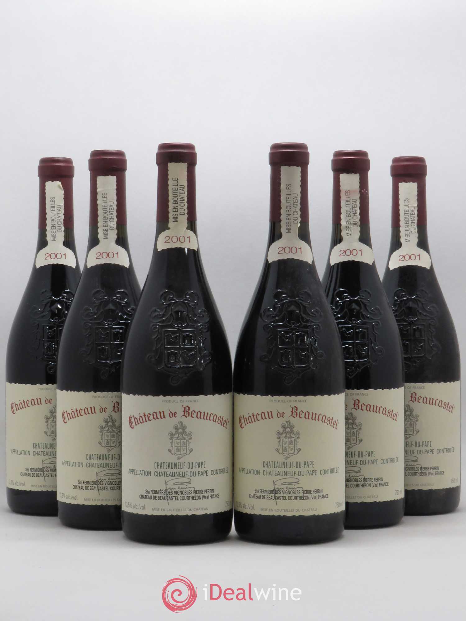 Châteauneuf-du-Pape Château de Beaucastel Famille Perrin 2001 - Lot de 6 bouteilles - 0