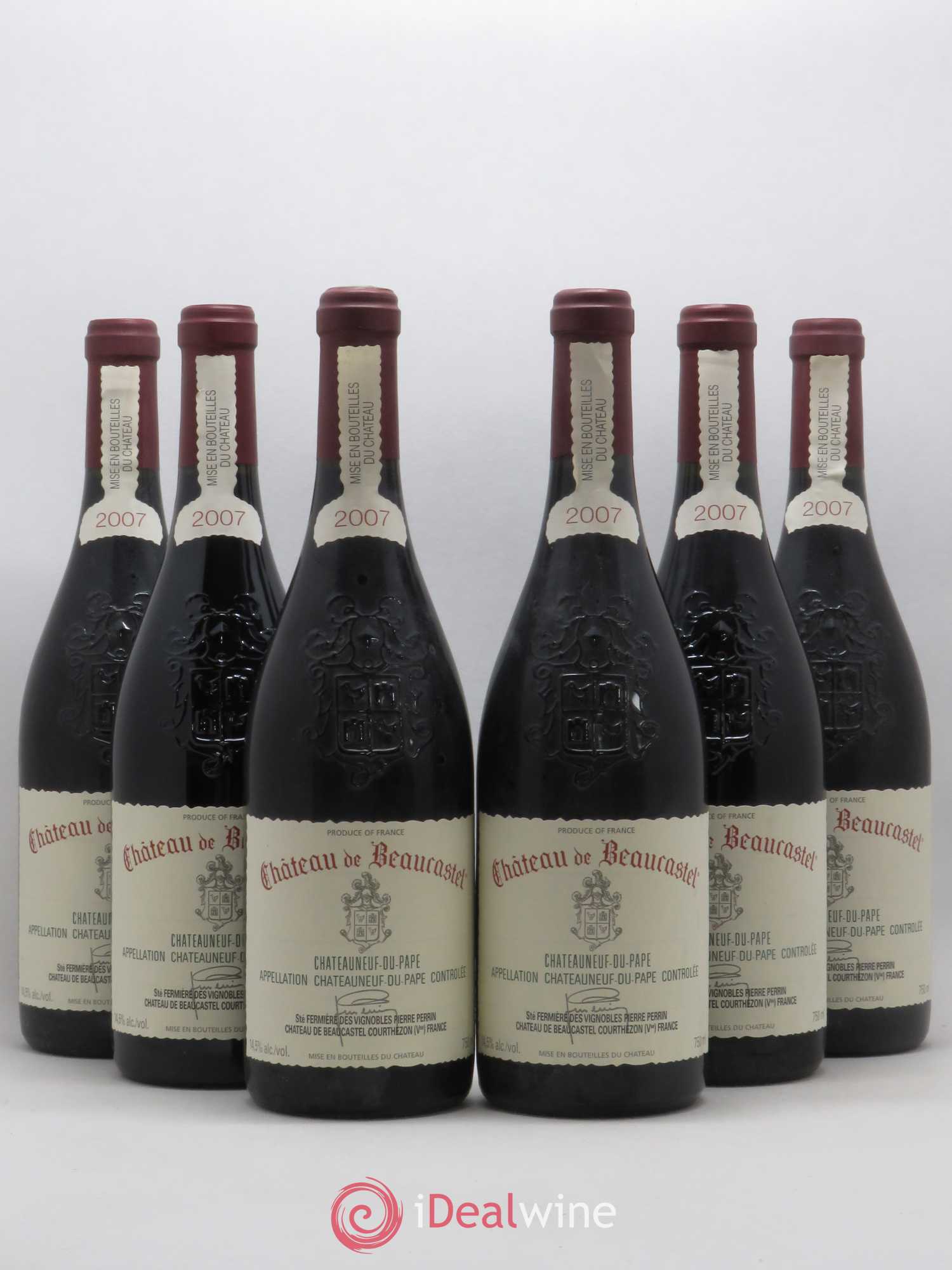 Châteauneuf-du-Pape Château de Beaucastel Famille Perrin 2007 - Lot de 6 bouteilles - 0