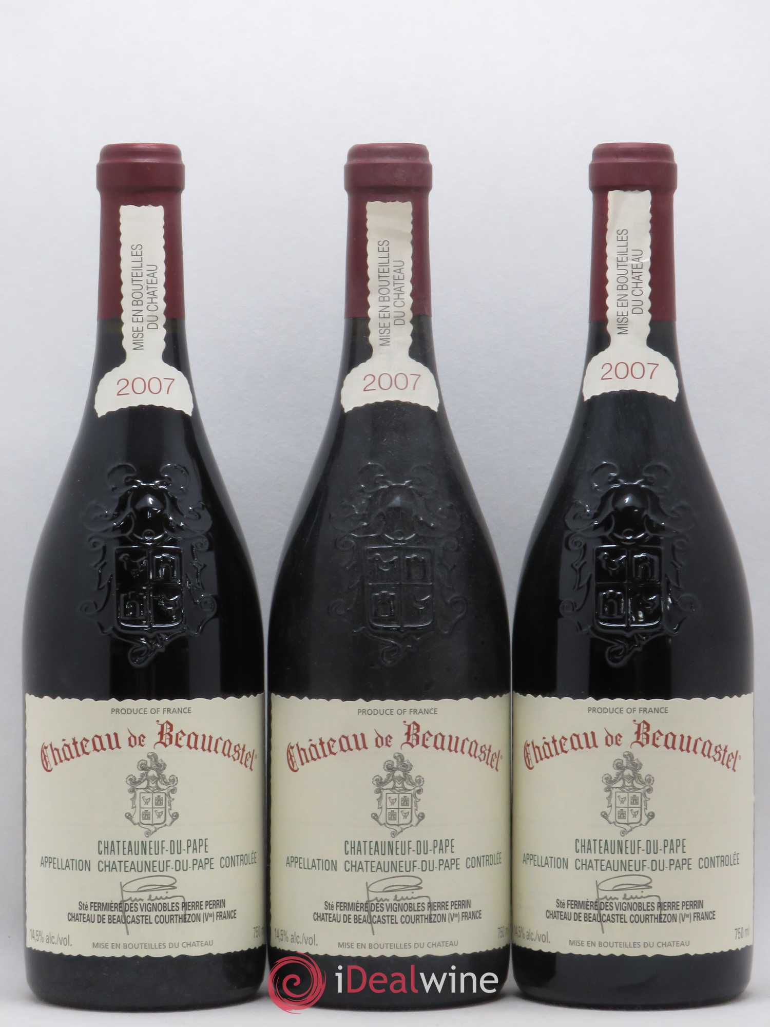 Châteauneuf-du-Pape Château de Beaucastel Famille Perrin 2007 - Lot de 3 bouteilles - 0