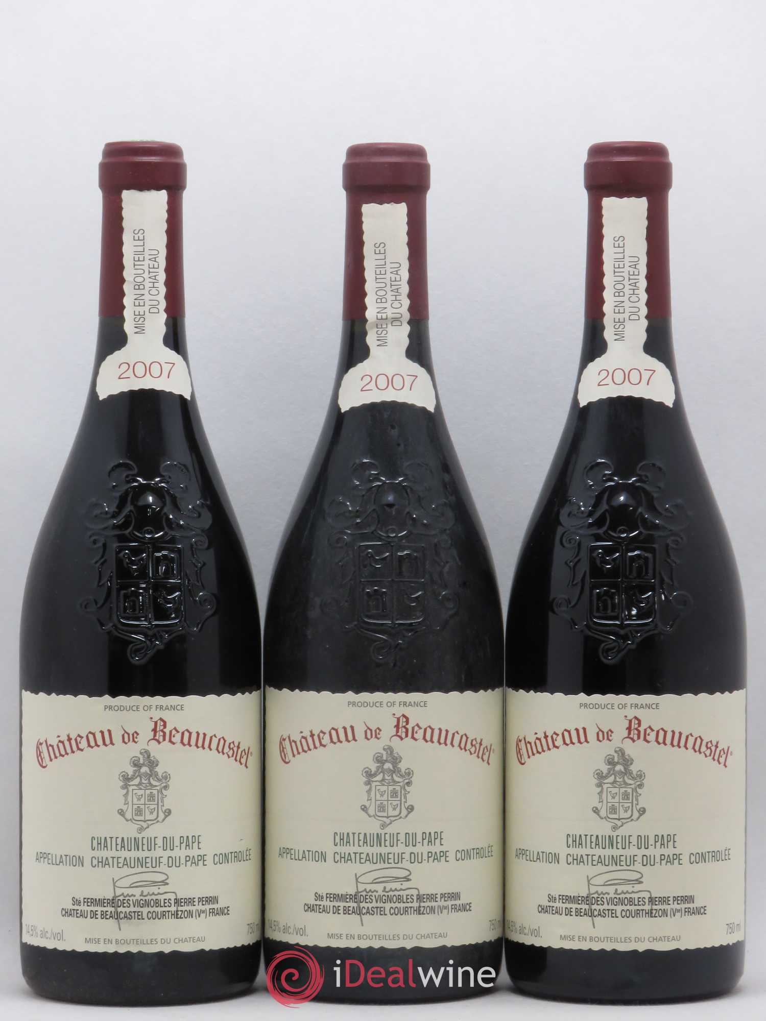 Châteauneuf-du-Pape Château de Beaucastel Famille Perrin 2007 - Lot de 3 bouteilles - 0