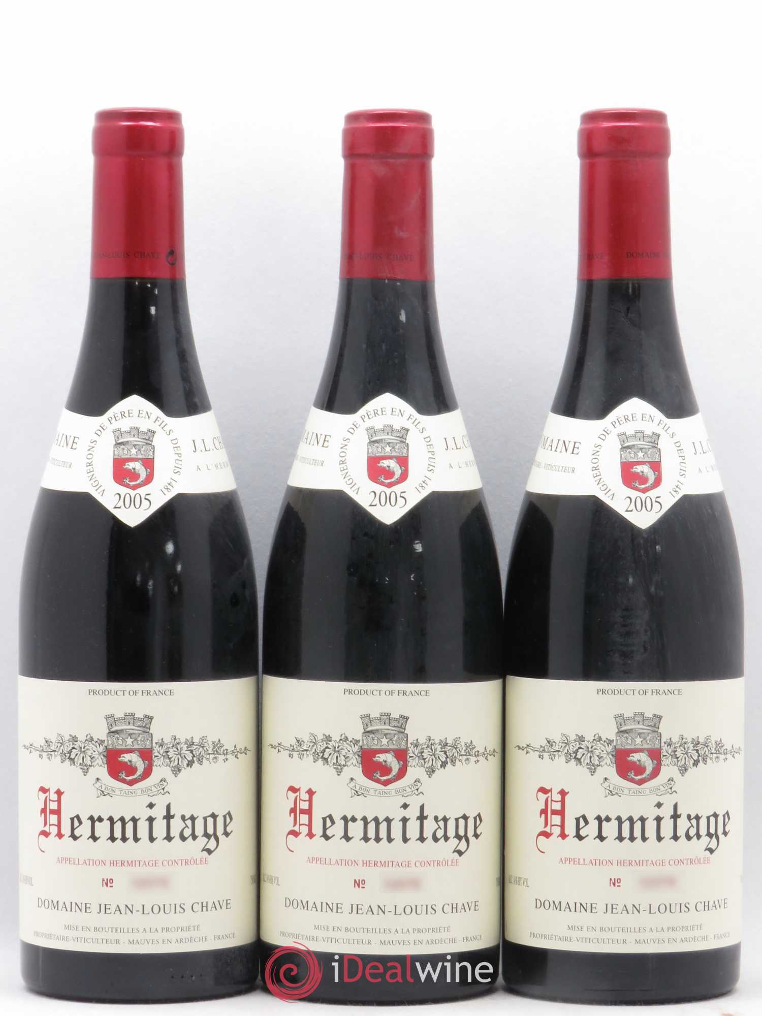 Hermitage Jean-Louis Chave 2005 - Lot de 3 bouteilles - 0