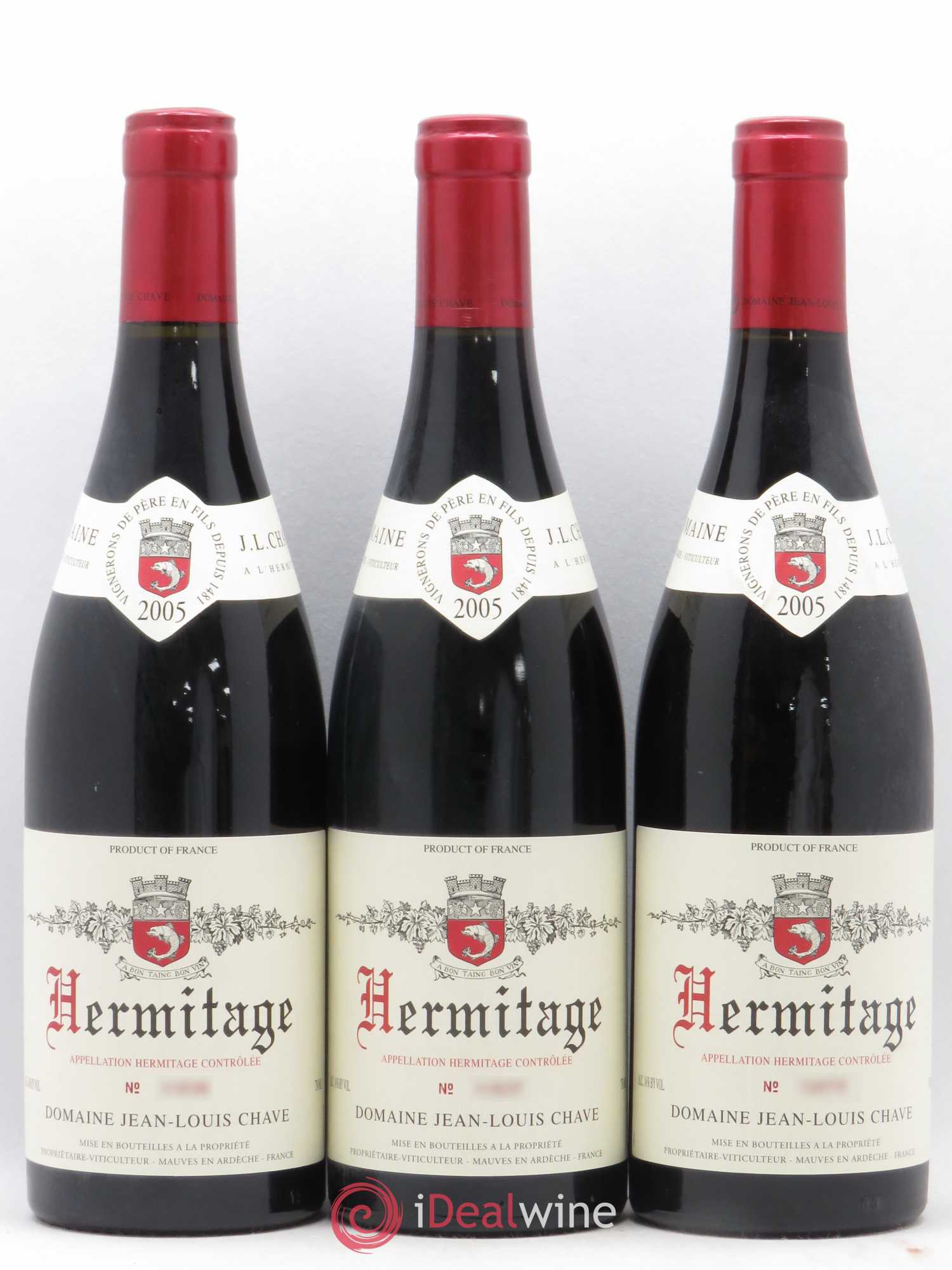 Hermitage Jean-Louis Chave 2005 - Lot de 3 bouteilles - 0