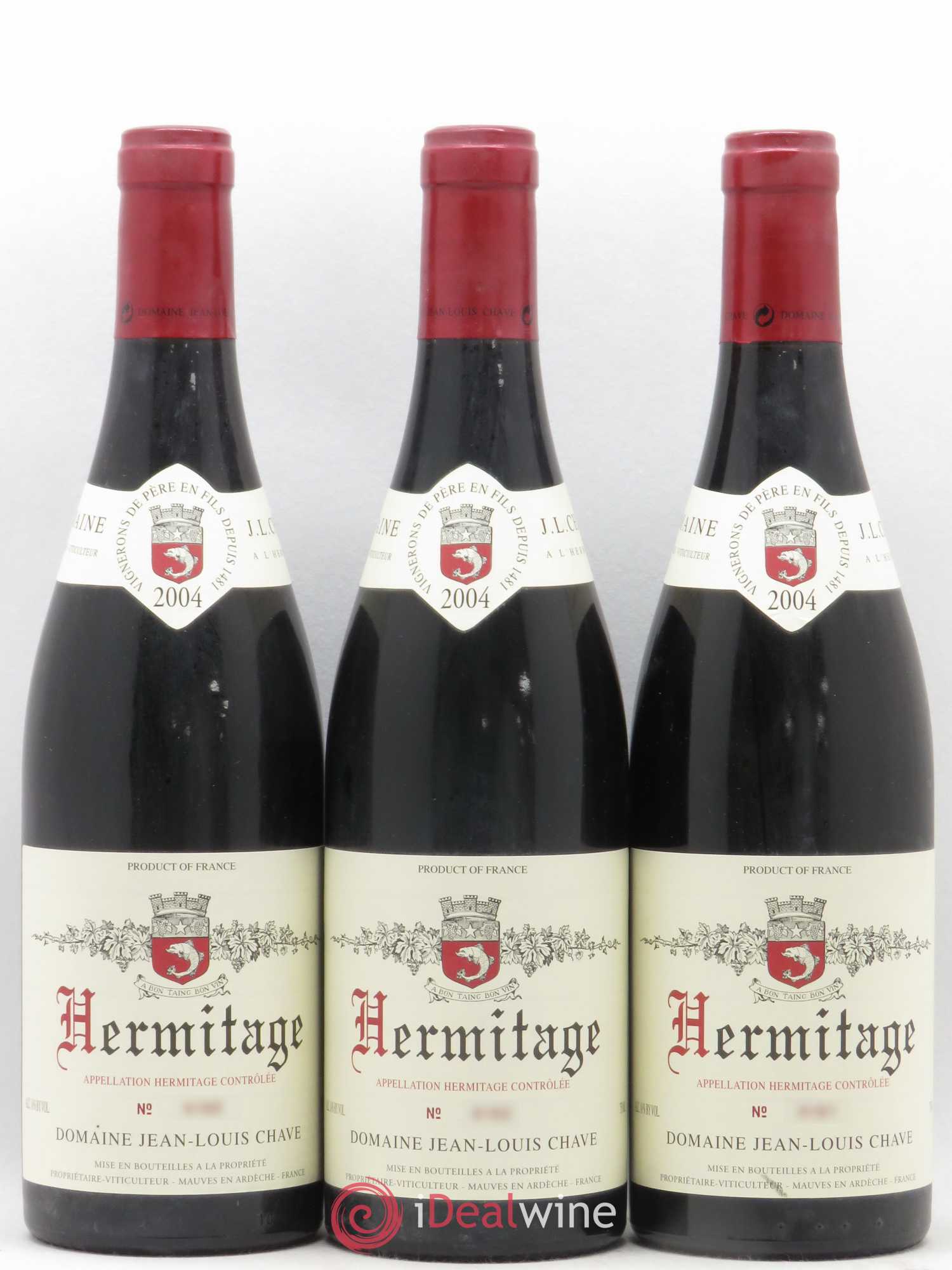 Hermitage Jean-Louis Chave 2004 - Lot de 3 bouteilles - 0