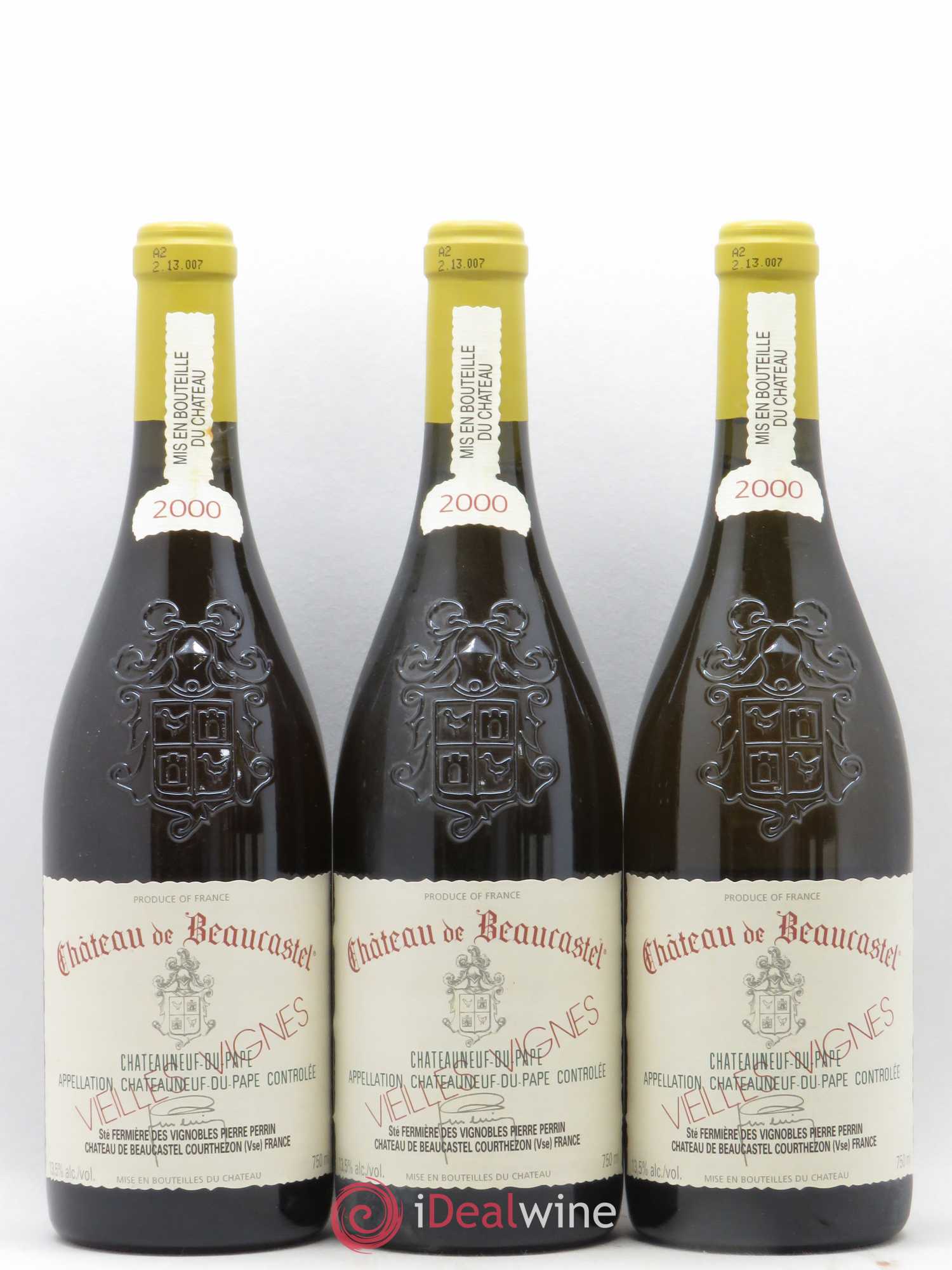 Châteauneuf-du-Pape Château de Beaucastel Vieilles vignes Roussanne Famille Perrin 2000 - Lot de 6 bouteilles - 2