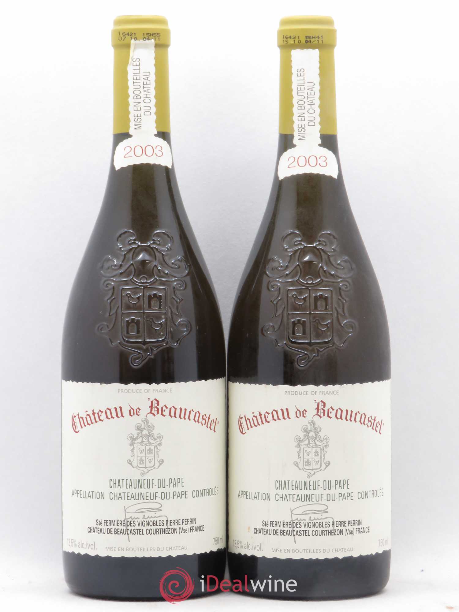Châteauneuf-du-Pape Château de Beaucastel Famille Perrin 2003 - Lot de 2 bouteilles - 0