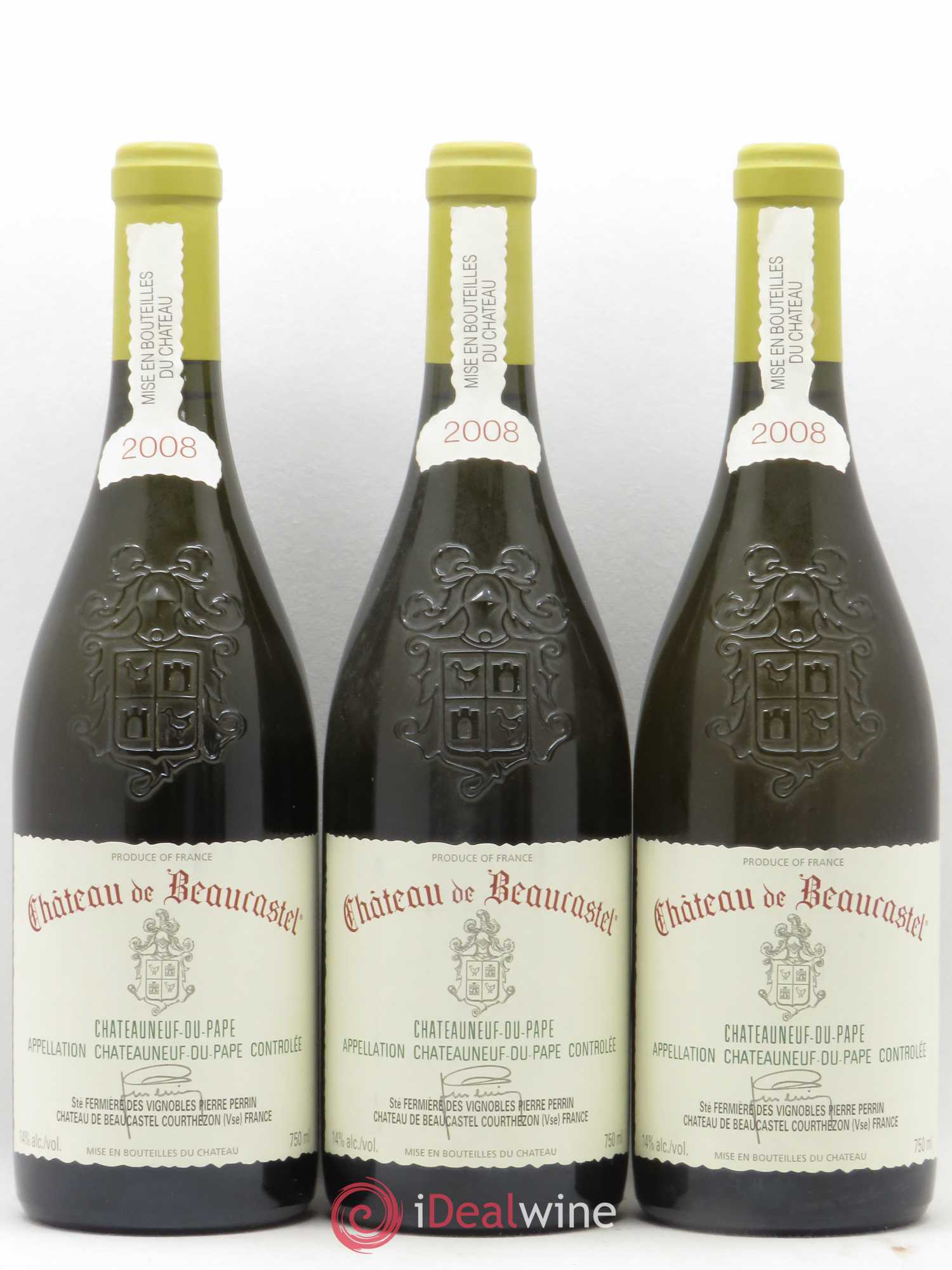 Châteauneuf-du-Pape Château de Beaucastel Famille Perrin 2008 - Lot de 3 bouteilles - 0