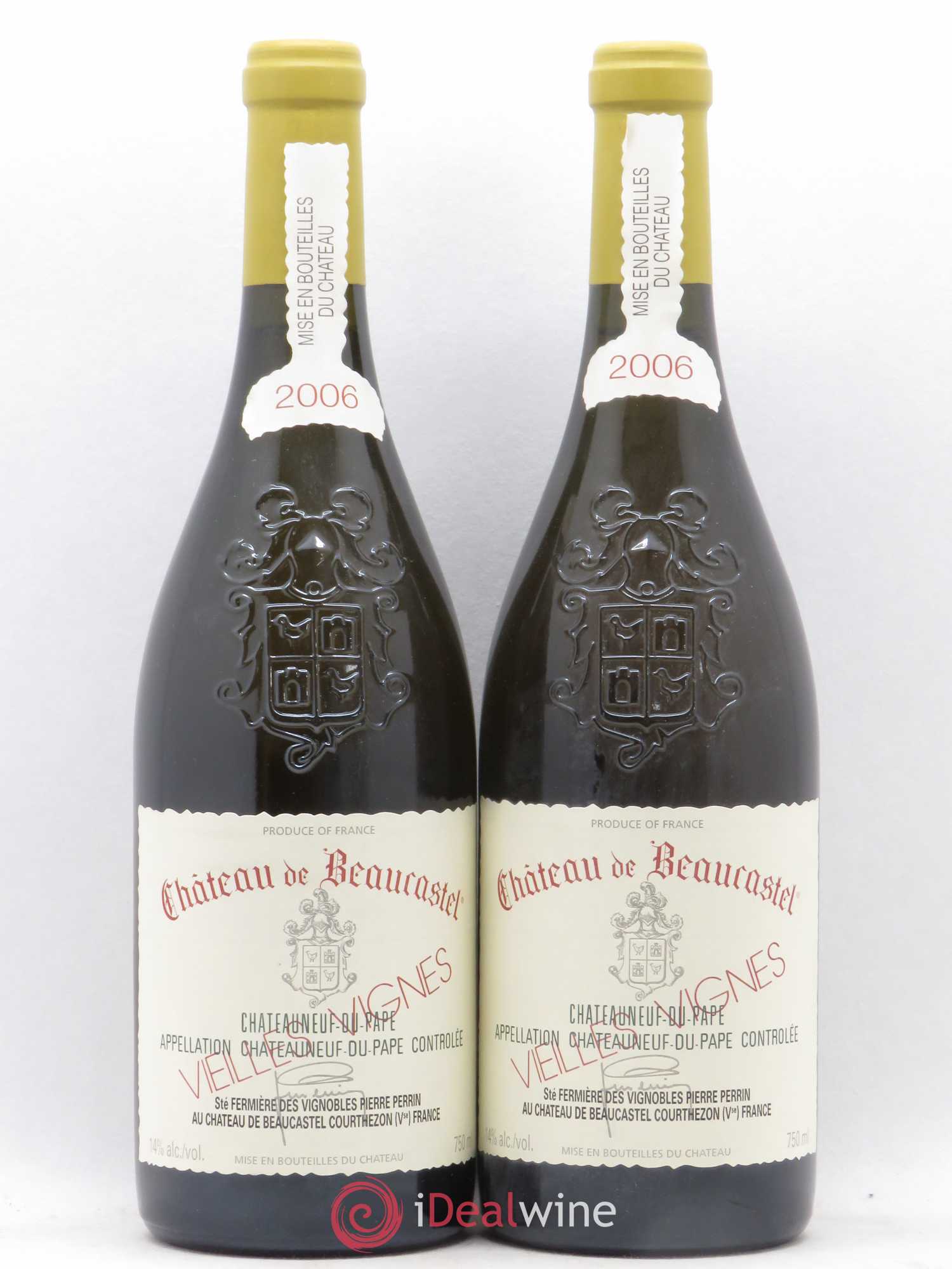 Châteauneuf-du-Pape Château de Beaucastel Vieilles vignes Roussanne Famille Perrin 2006 - Lot de 2 bouteilles - 0