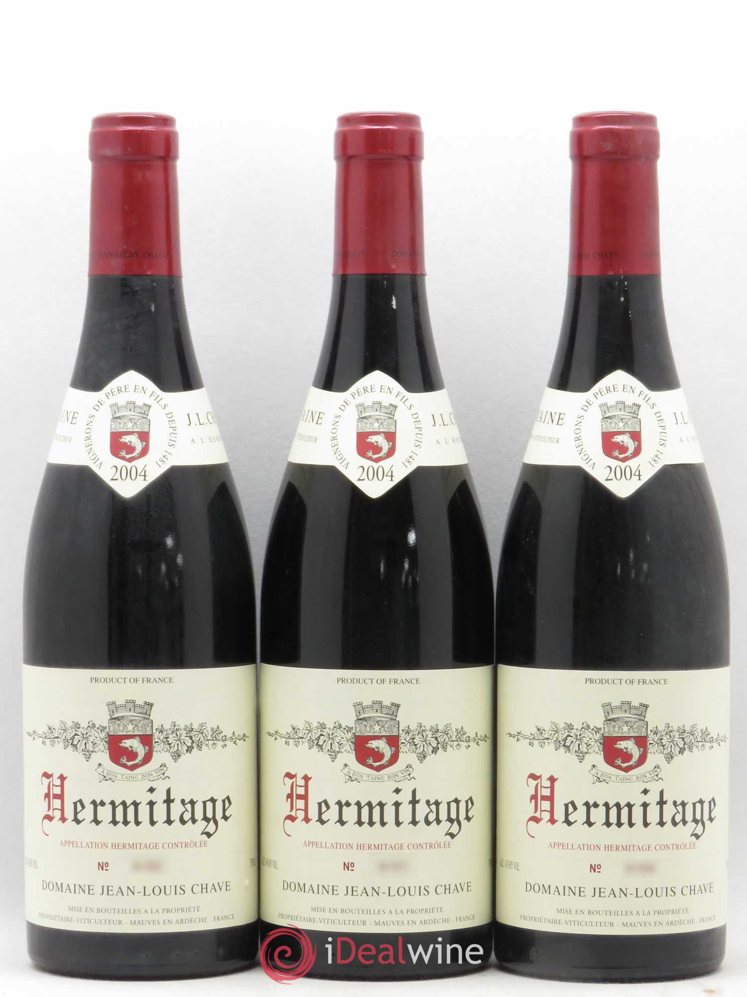 Hermitage Jean-Louis Chave 2004 - Lot de 3 bouteilles - 0