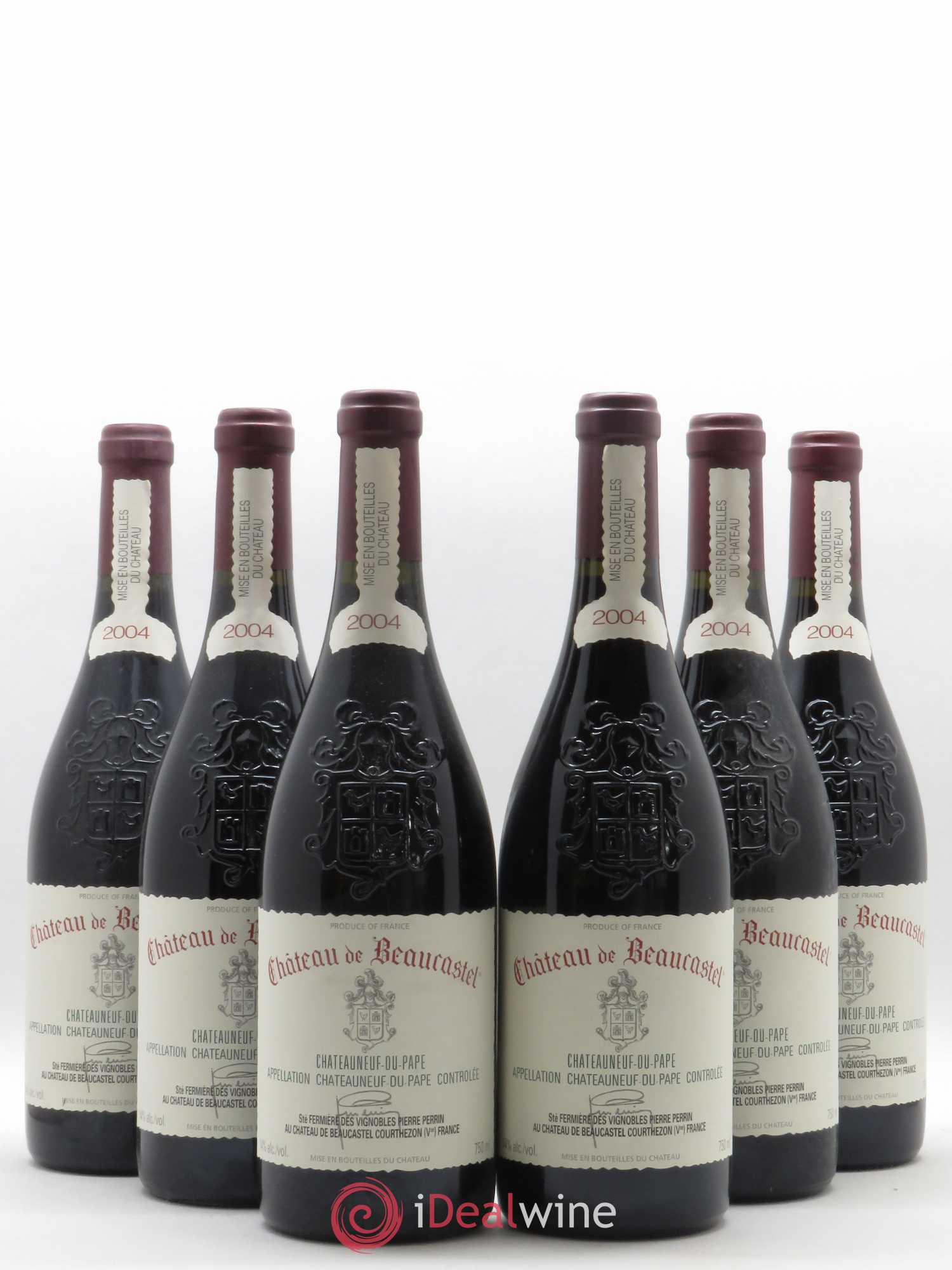 Châteauneuf-du-Pape Château de Beaucastel Famille Perrin 2004 - Lot de 6 bouteilles - 0