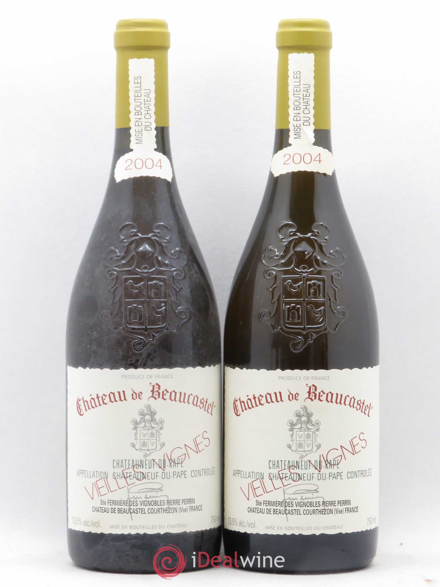 Châteauneuf-du-Pape Château de Beaucastel Vieilles vignes Roussanne Famille Perrin 2004 - Lot de 2 bouteilles - 0
