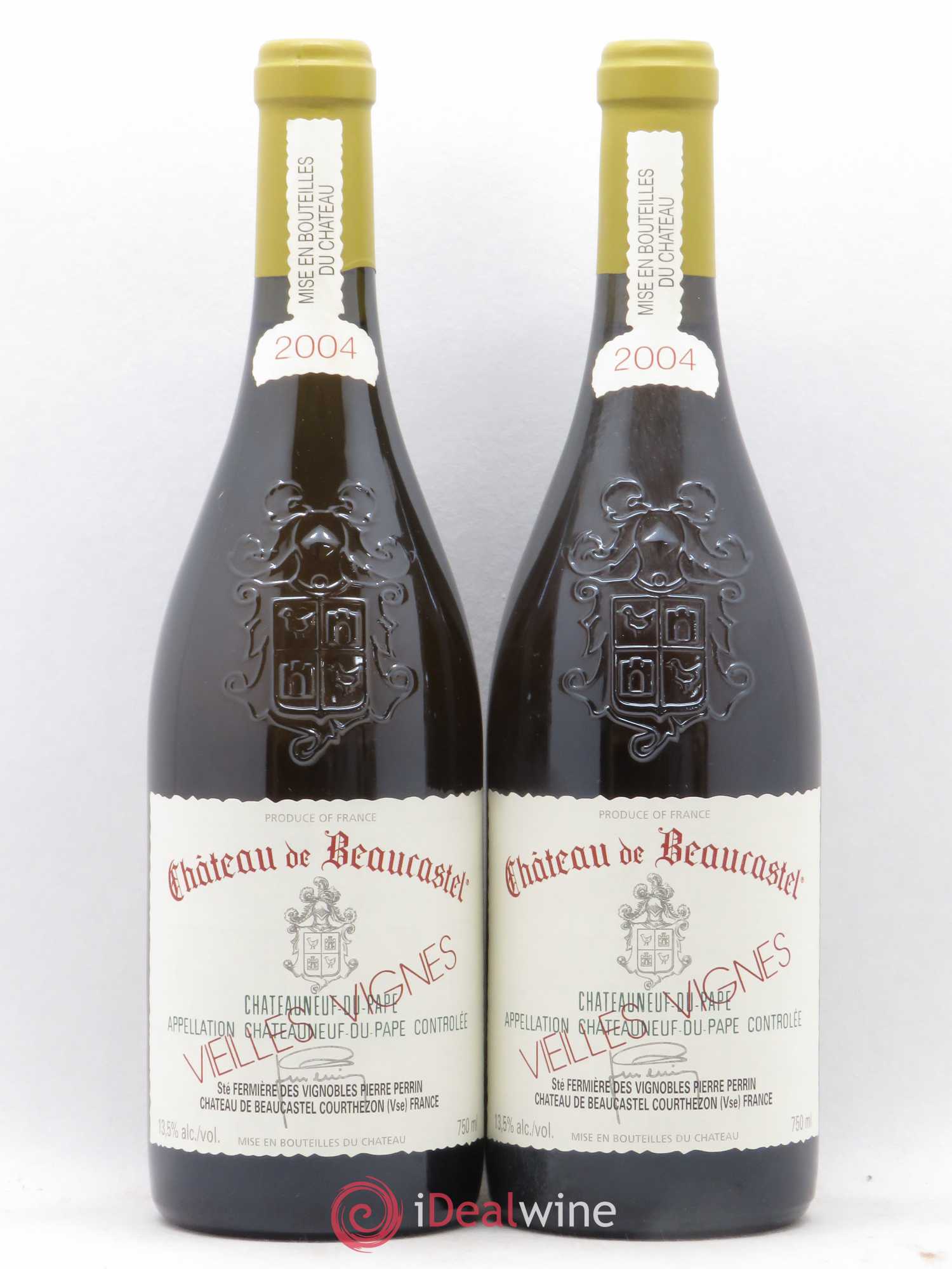 Châteauneuf-du-Pape Château de Beaucastel Vieilles vignes Roussanne Famille Perrin 2004 - Lot de 2 bouteilles - 0