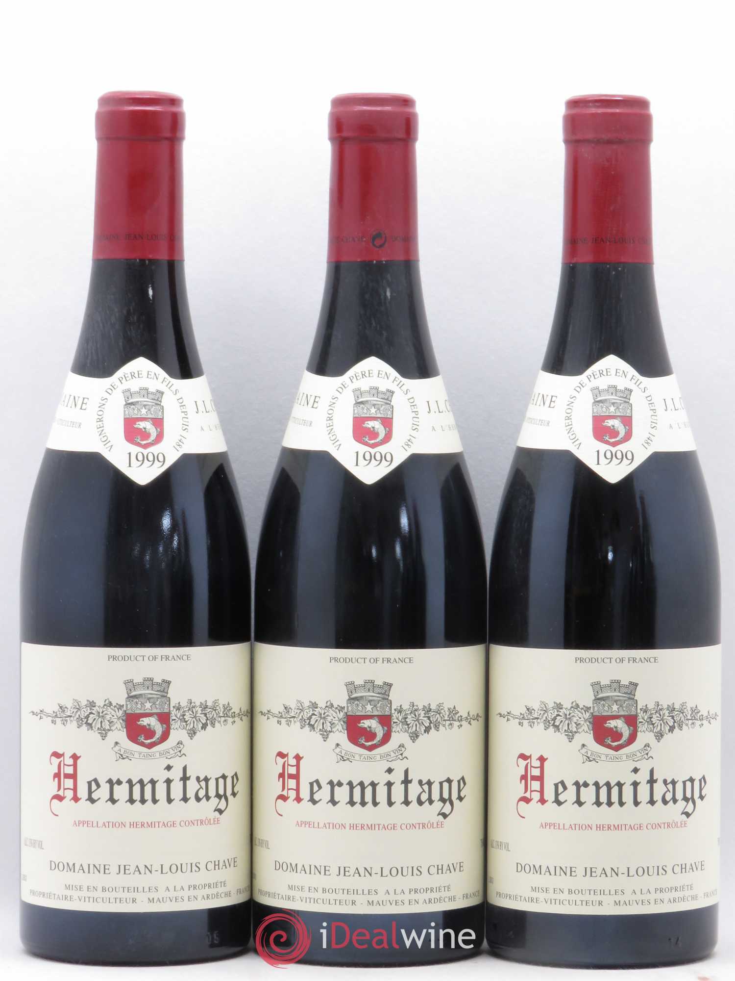 Hermitage Jean-Louis Chave 1999 - Lot de 3 bouteilles - 0