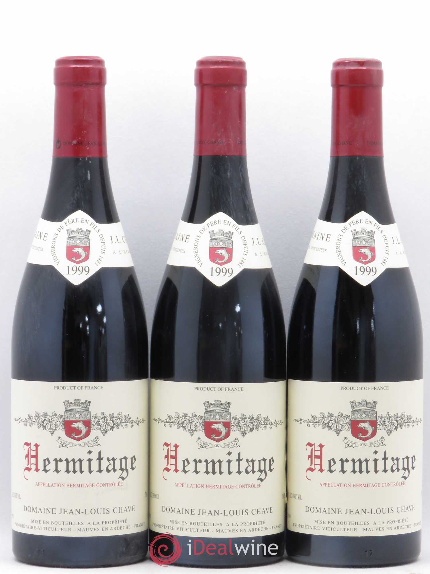 Hermitage Jean-Louis Chave 1999 - Lot de 3 bouteilles - 0
