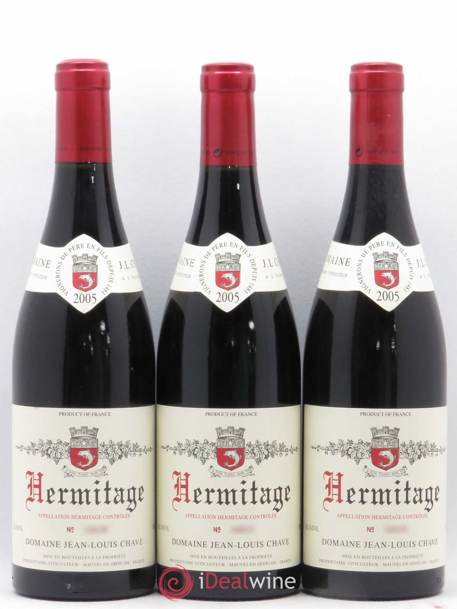 Hermitage Jean-Louis Chave 2005 - Lot de 3 bouteilles - 0