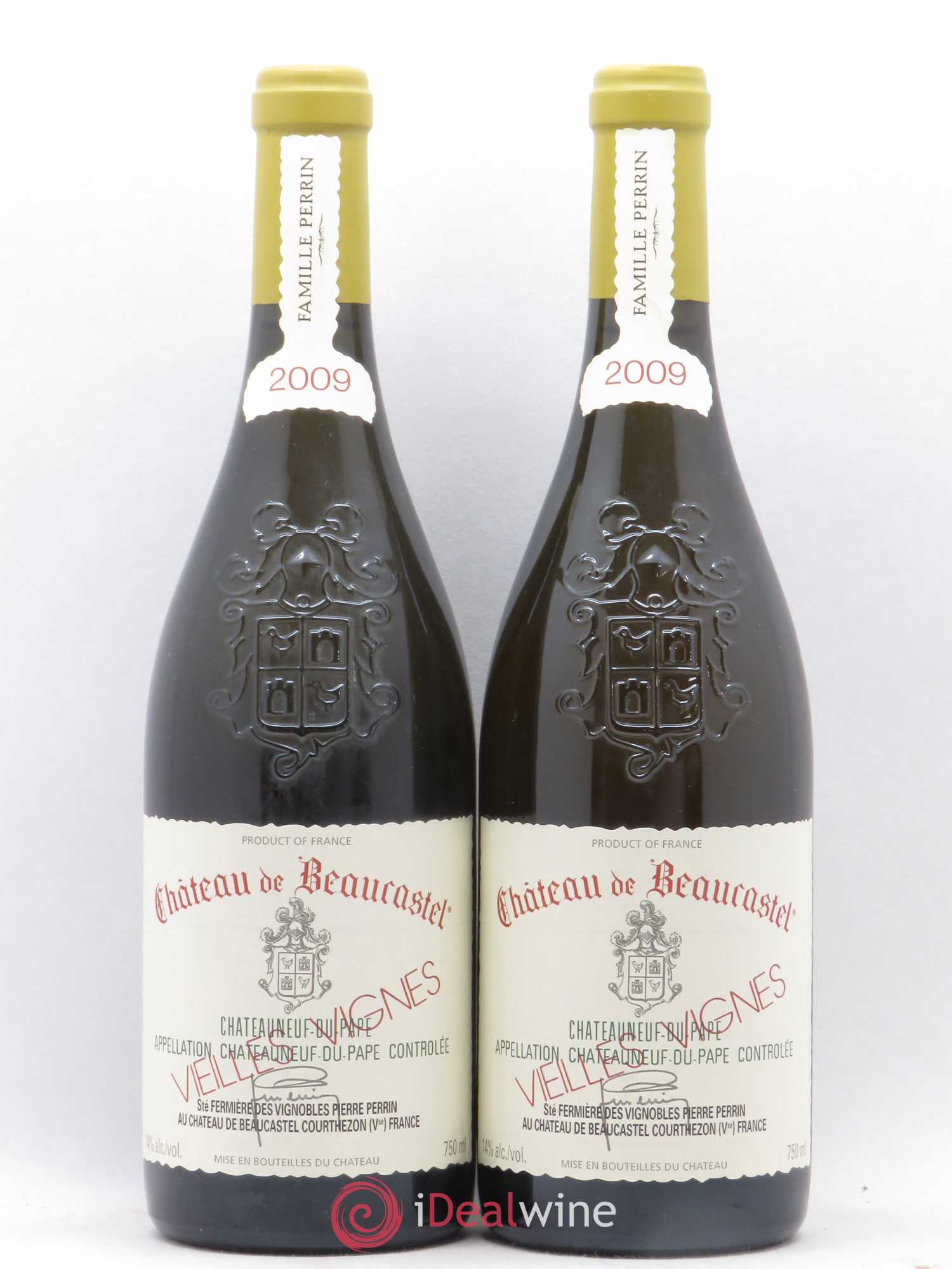Châteauneuf-du-Pape Château de Beaucastel Vieilles vignes Roussanne Famille Perrin 2009 - Lot de 2 bouteilles - 0
