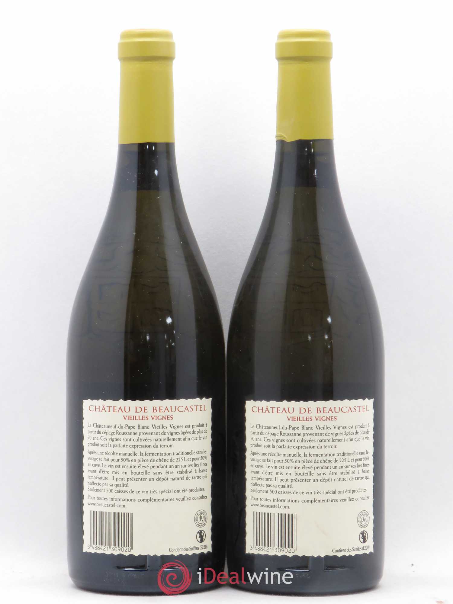 Châteauneuf-du-Pape Château de Beaucastel Vieilles vignes Roussanne Famille Perrin 2009 - Lot de 2 bouteilles - 1