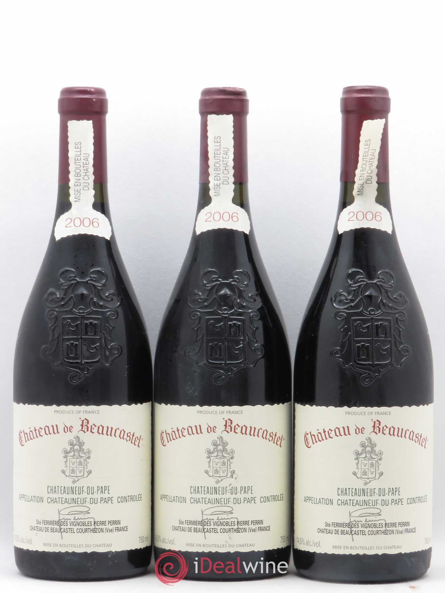Châteauneuf-du-Pape Château de Beaucastel Famille Perrin 2006 - Lot de 3 bouteilles - 0