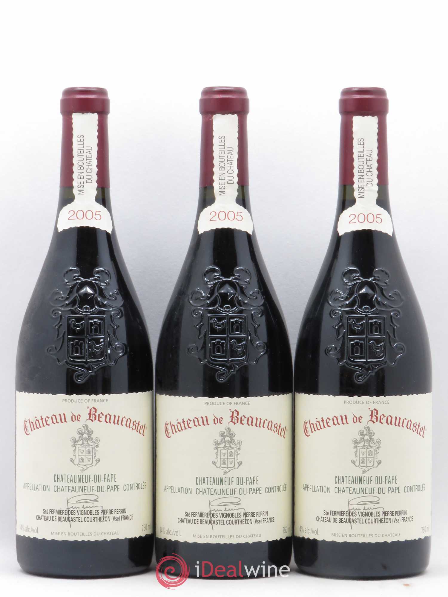 Châteauneuf-du-Pape Château de Beaucastel Famille Perrin 2005 - Lot de 3 bouteilles - 0