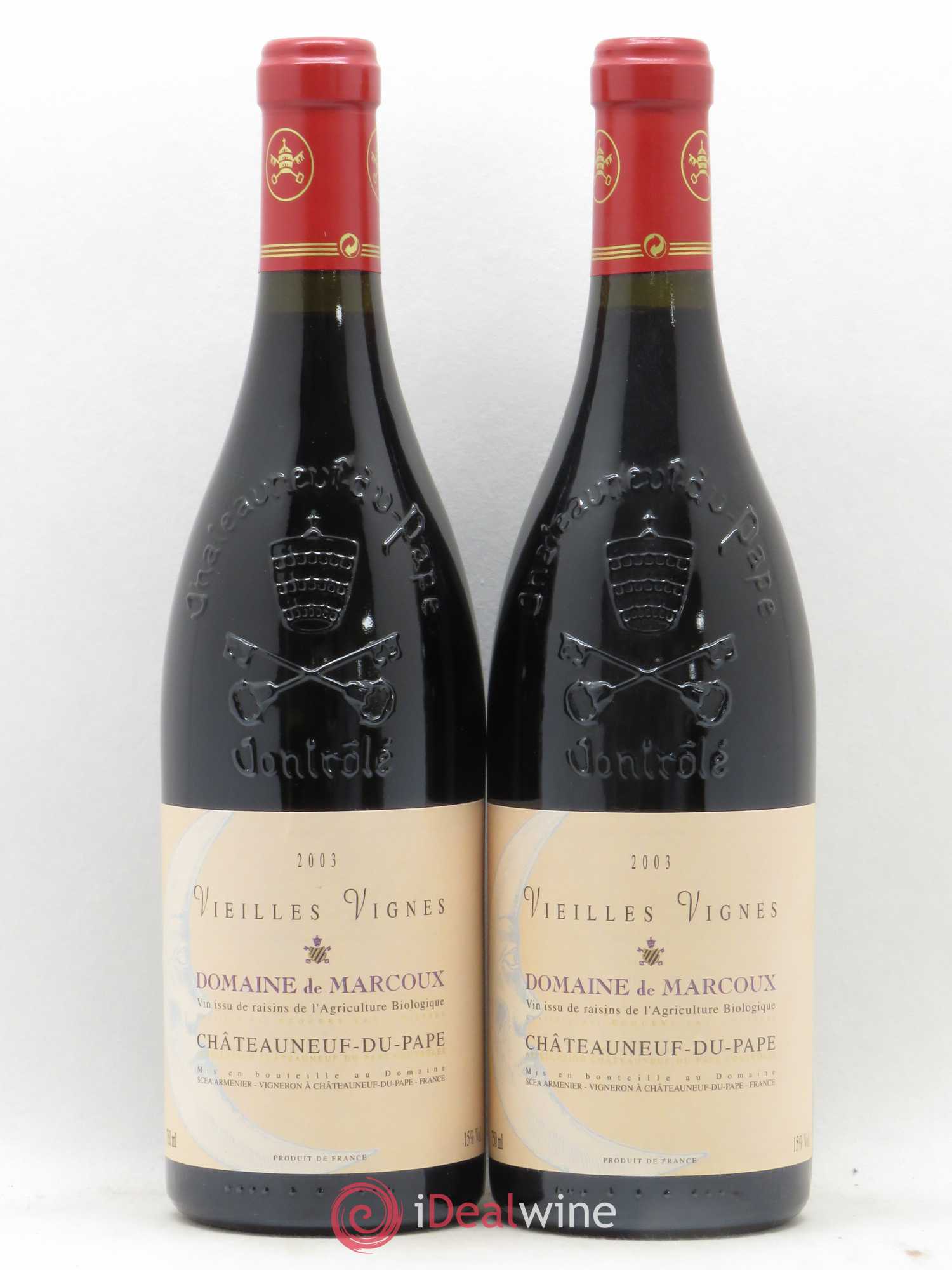 Châteauneuf-du-Pape Vieilles Vignes Marcoux (Domaine de) 2003 - Lot de 2 bouteilles - 0