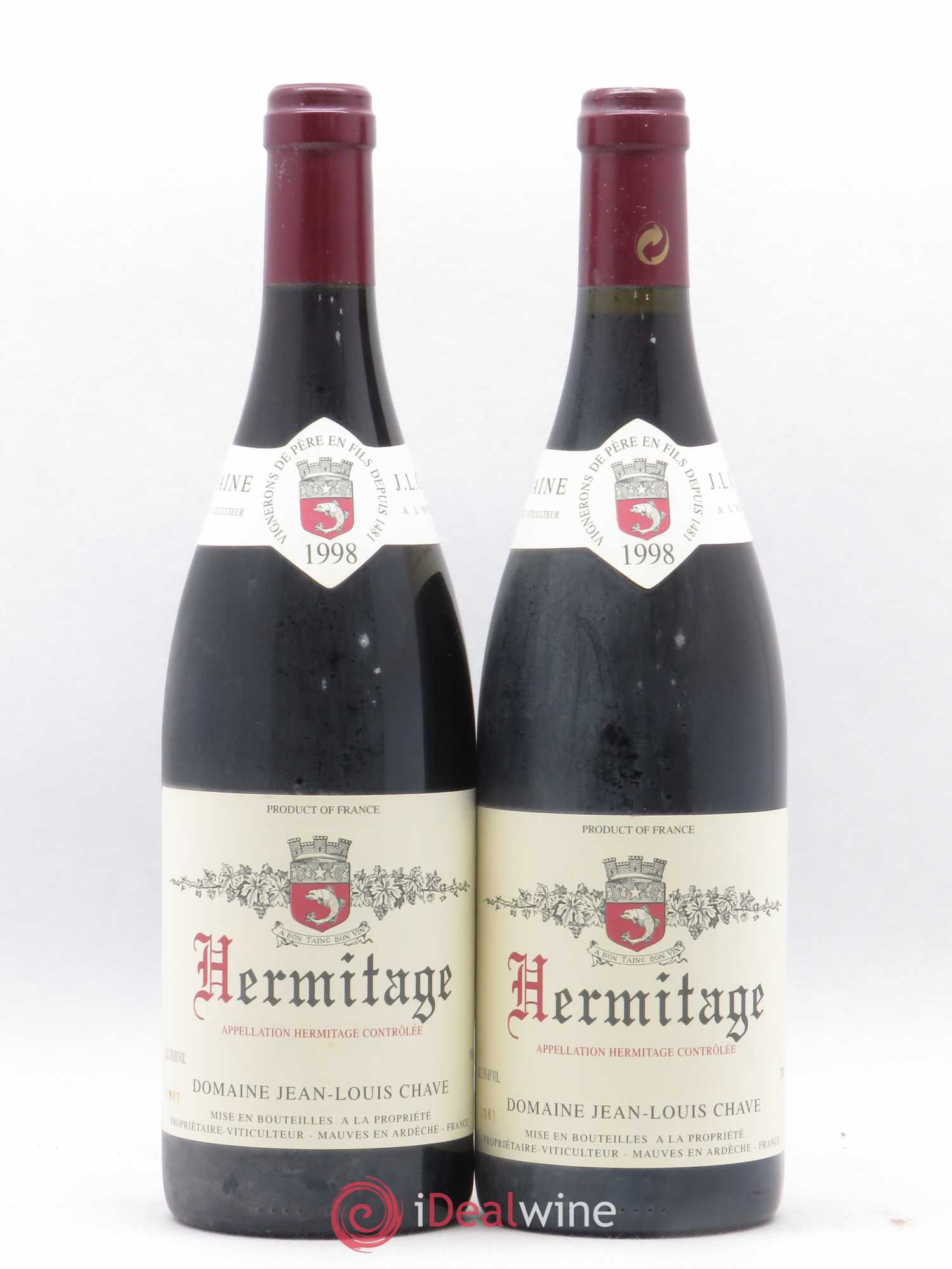Hermitage Jean-Louis Chave 1998 - Lot de 2 bouteilles - 0