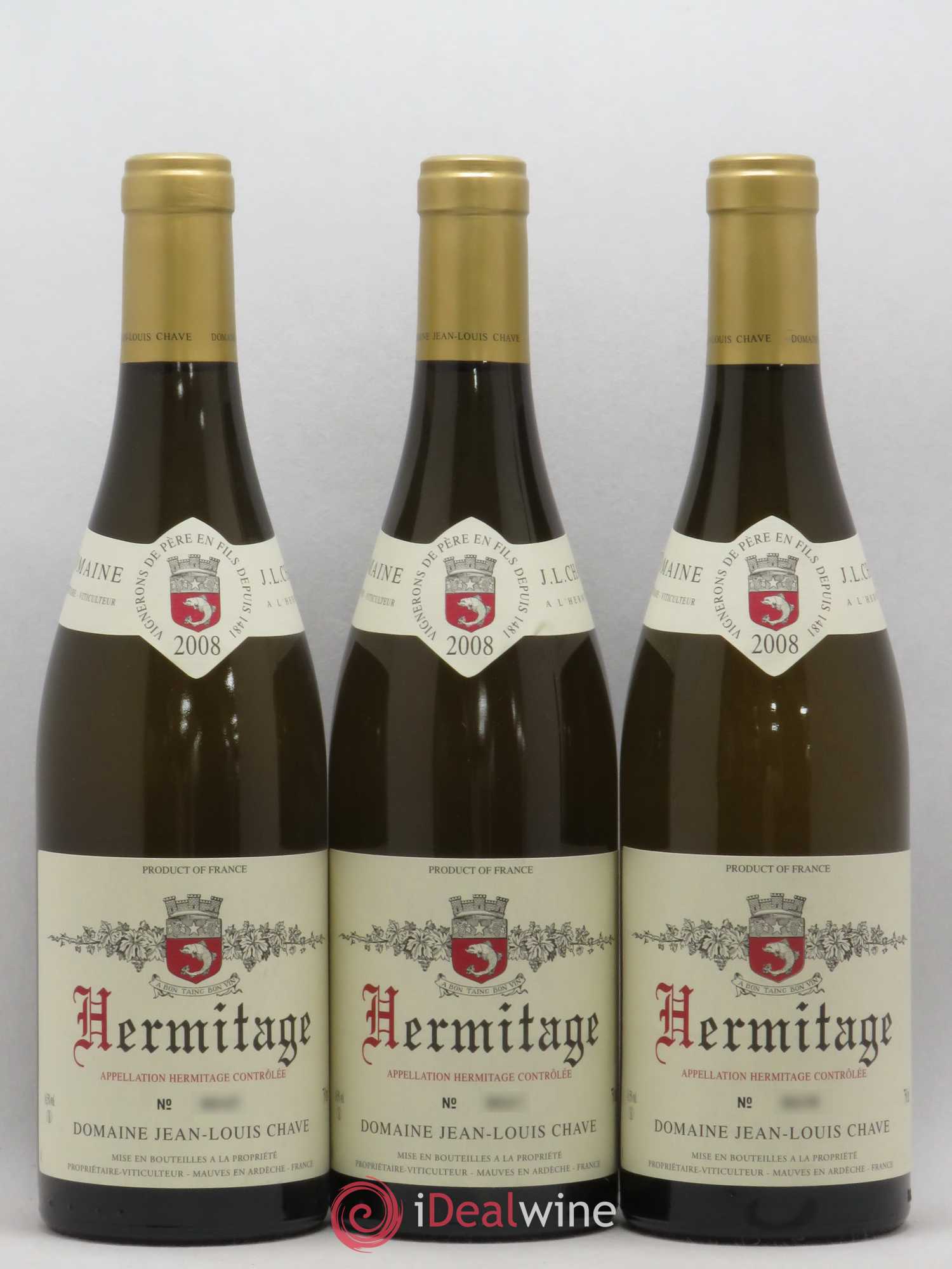 Hermitage Jean-Louis Chave 2008 - Lot de 3 bouteilles - 0