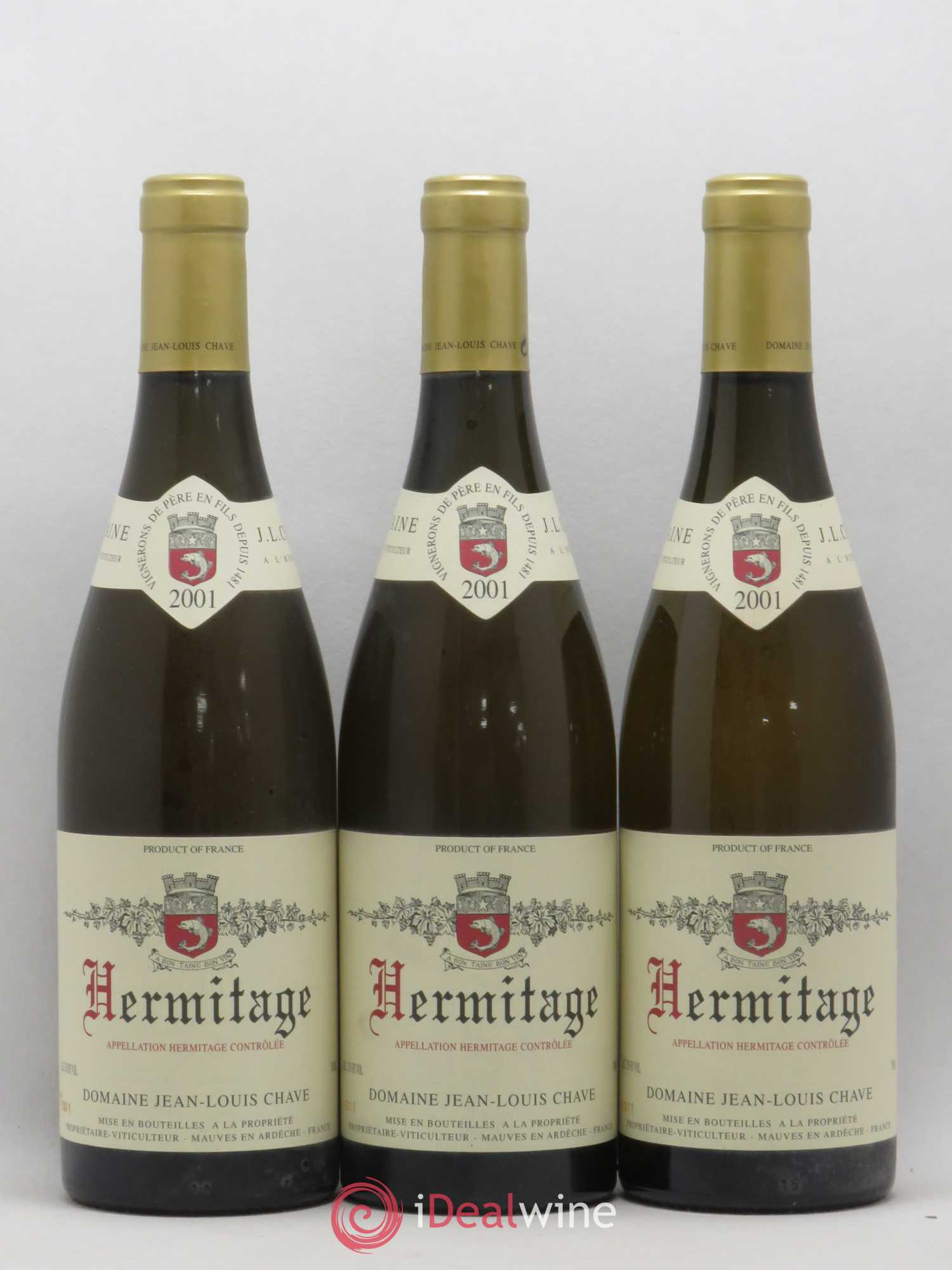 Hermitage Jean-Louis Chave 2001 - Lot de 3 bouteilles - 0