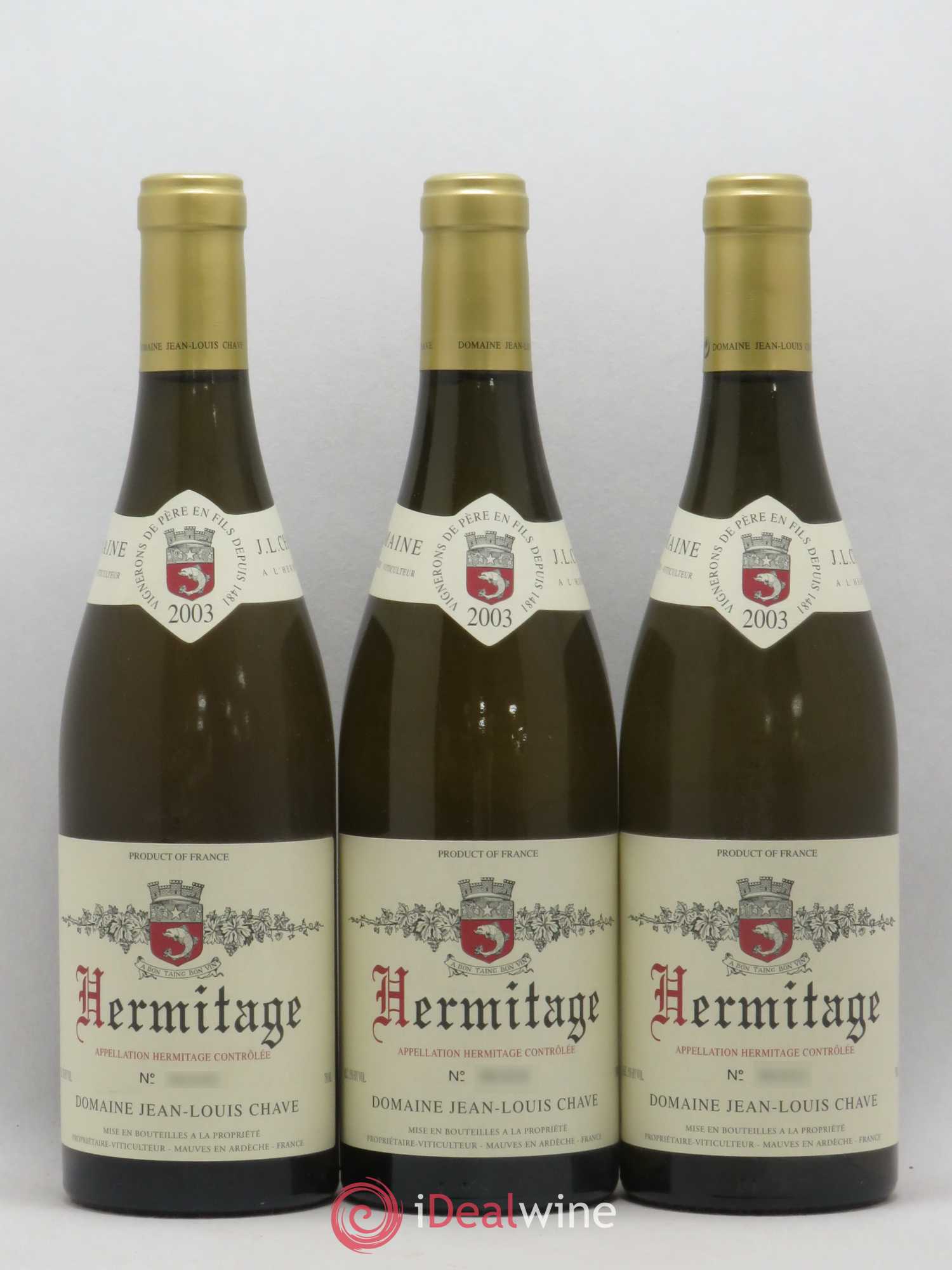 Hermitage Jean-Louis Chave 2003 - Lot de 3 bouteilles - 0