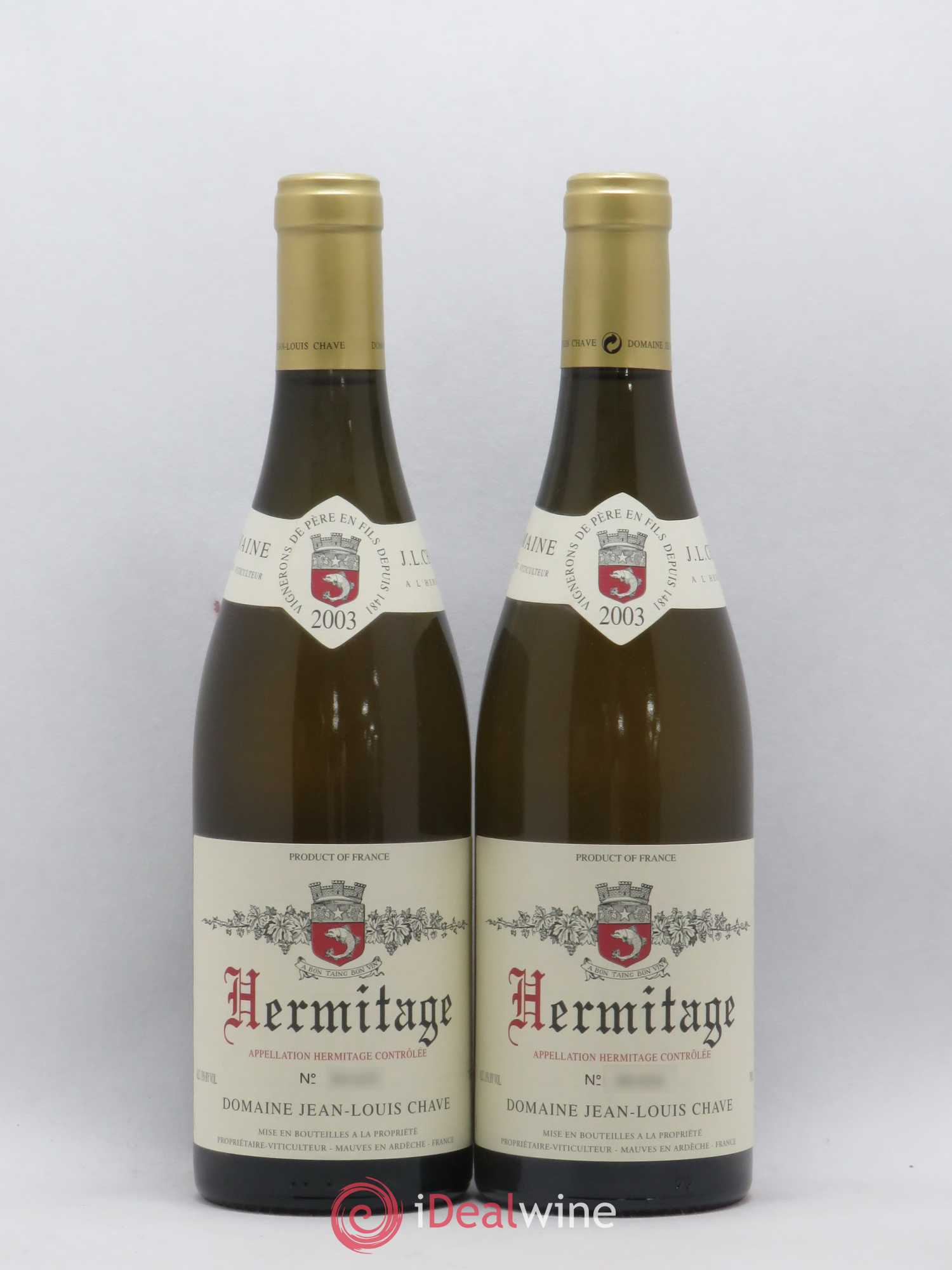 Hermitage Jean-Louis Chave 2003 - Lot de 2 bouteilles - 0