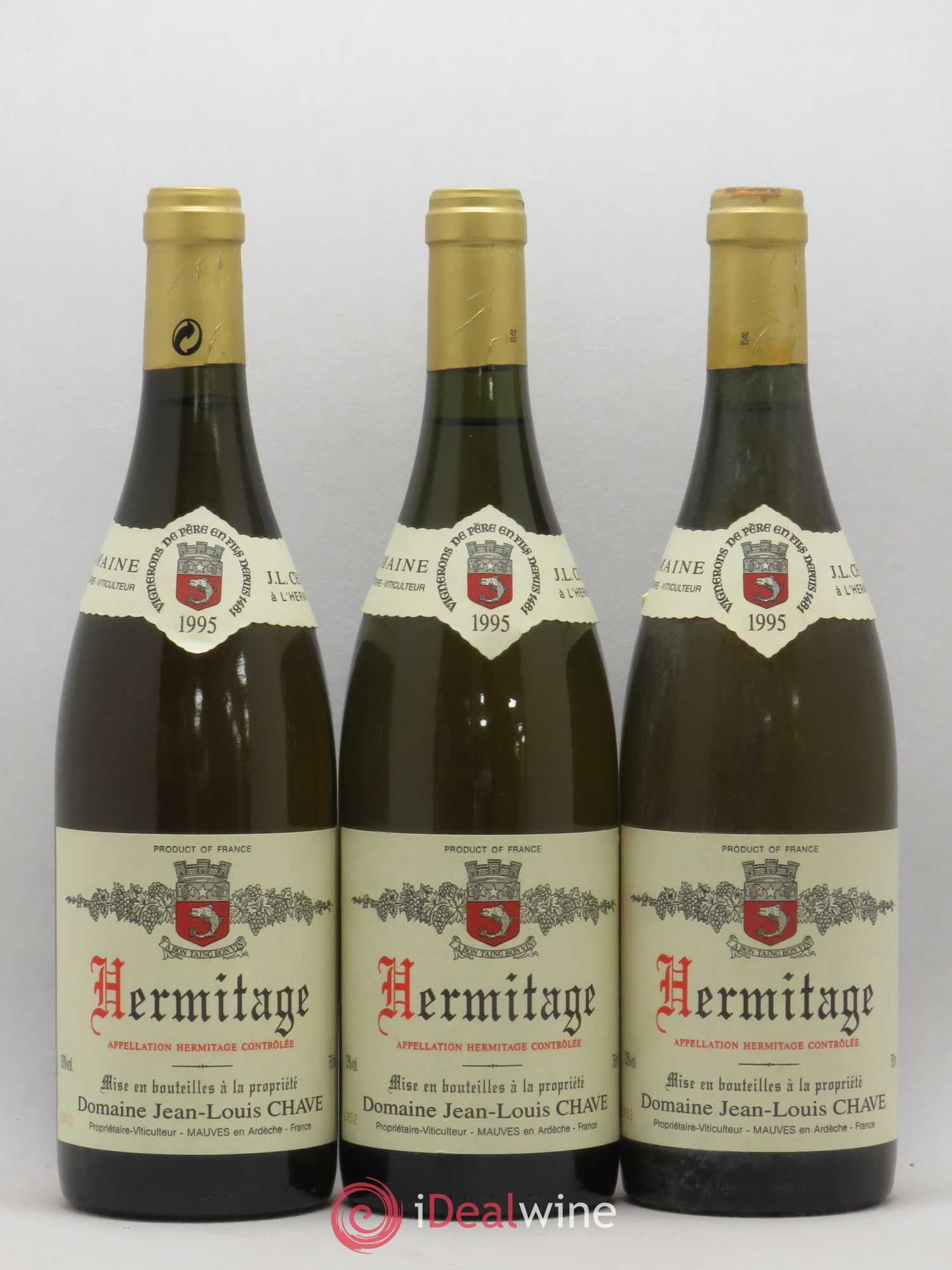 Hermitage Jean-Louis Chave 1995 - Lot de 3 bouteilles - 0