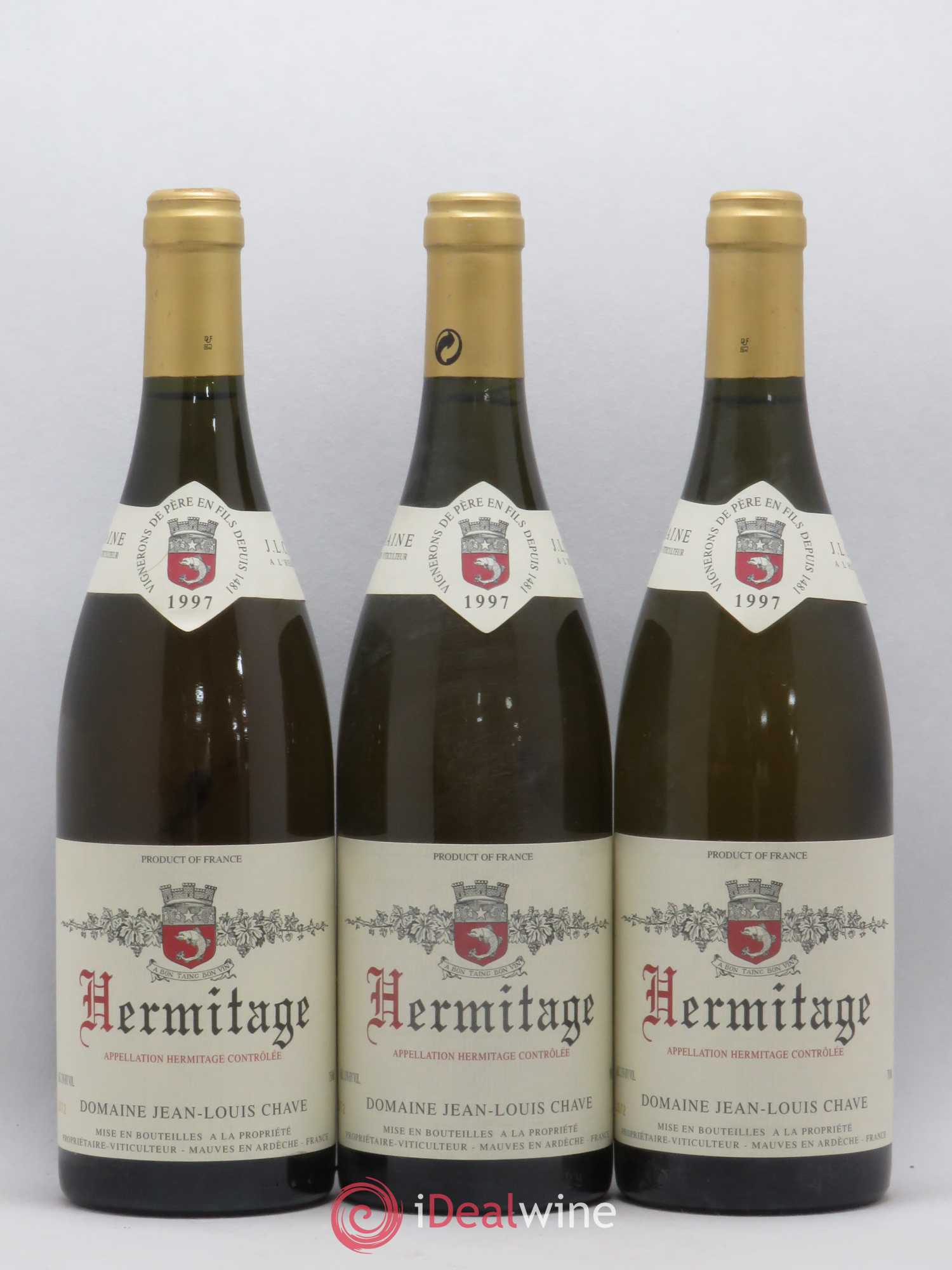 Hermitage Jean-Louis Chave 1997 - Lot de 3 bouteilles - 0