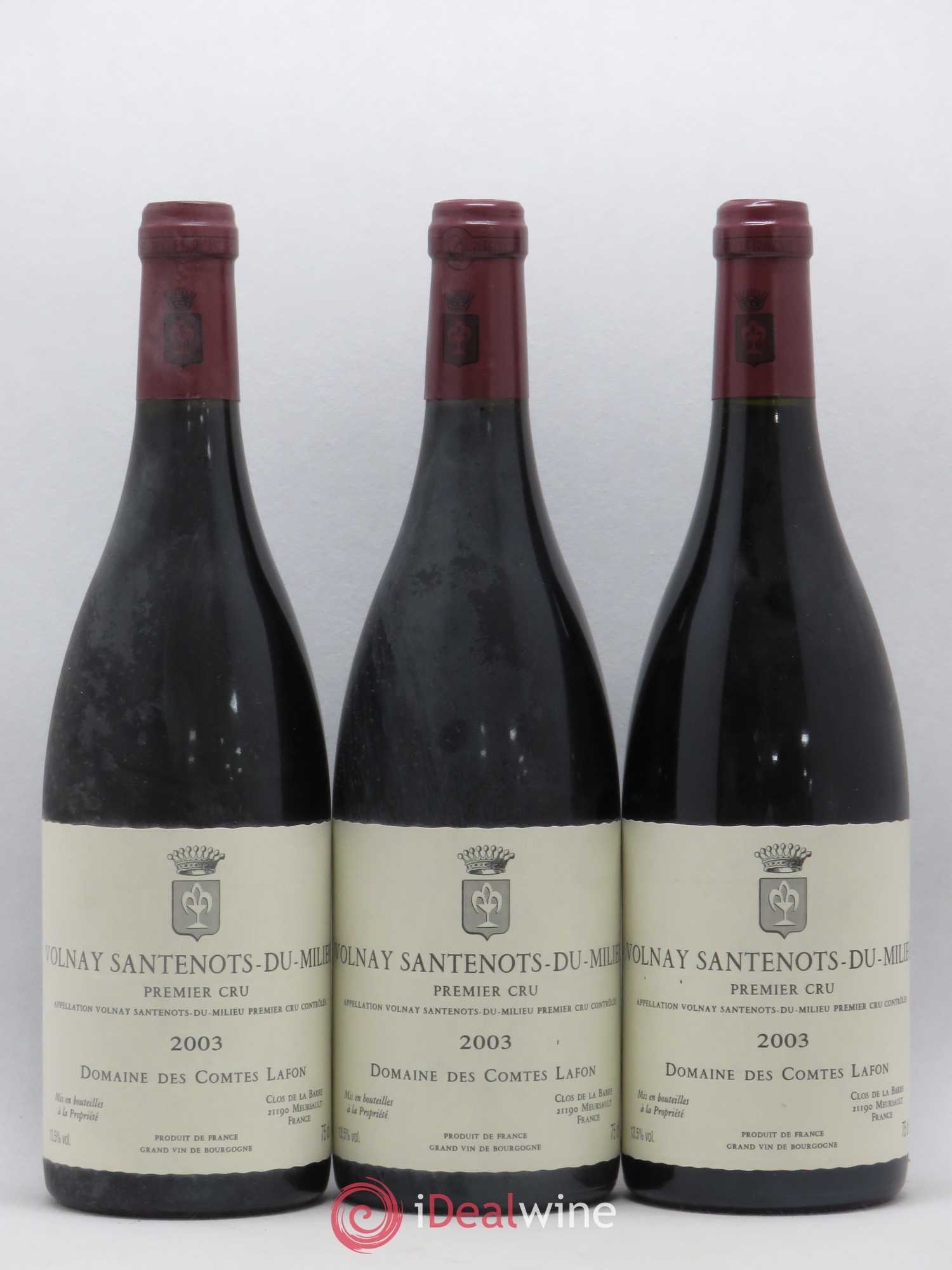 Volnay 1er Cru Santenots du Milieu Comtes Lafon (Domaine des) 2003 - Lot de 3 bouteilles - 0