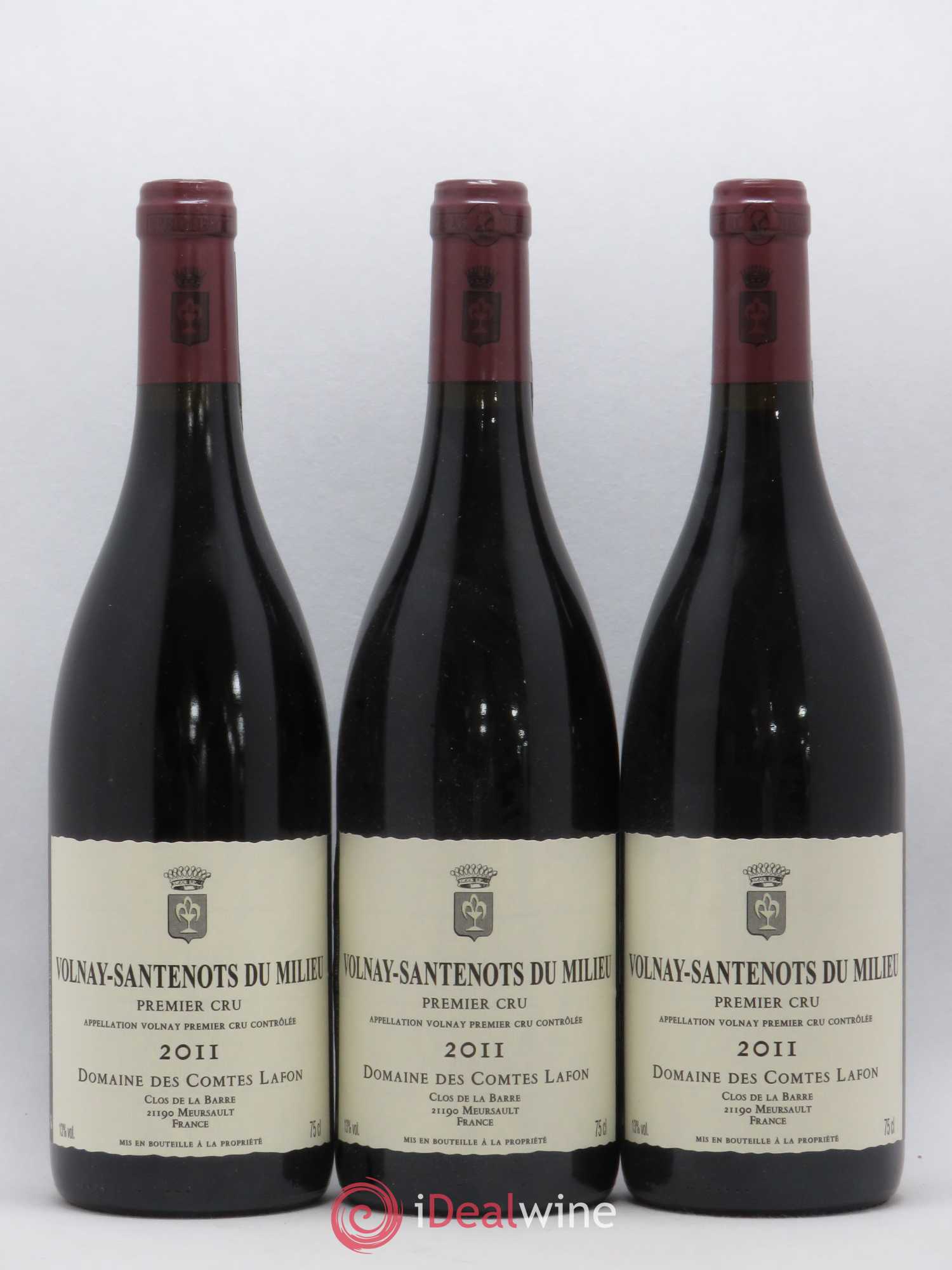 Volnay 1er Cru Santenots du Milieu Comtes Lafon (Domaine des) 2011 - Lot de 3 bouteilles - 0