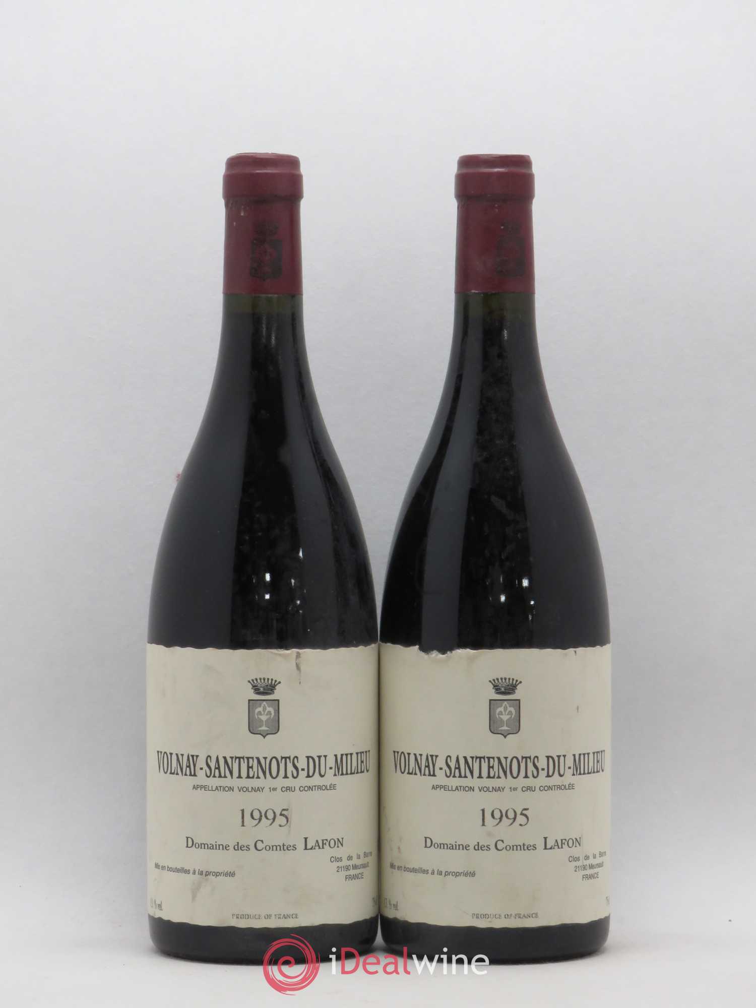 Volnay 1er Cru Santenots du Milieu Comtes Lafon (Domaine des) 1995 - Lot de 2 bouteilles - 0
