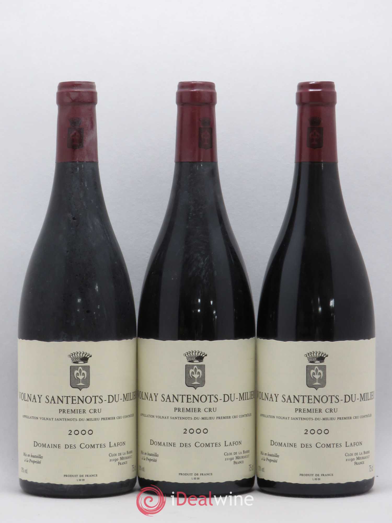 Volnay 1er Cru Santenots du Milieu Comtes Lafon (Domaine des) 2000 - Lot de 3 bouteilles - 0