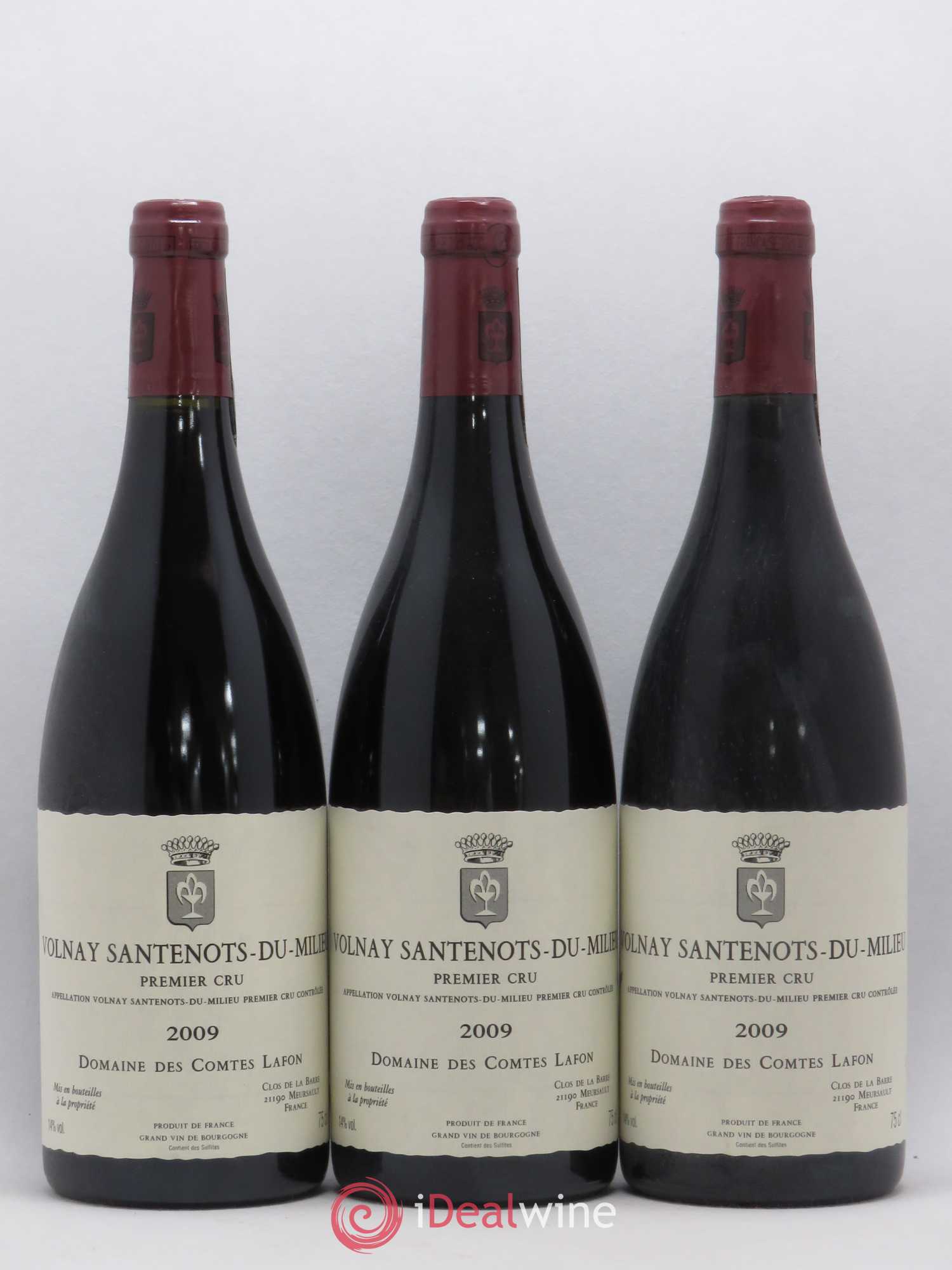 Volnay 1er Cru Santenots du Milieu Comtes Lafon (Domaine des) 2009 - Lot de 3 bouteilles - 0