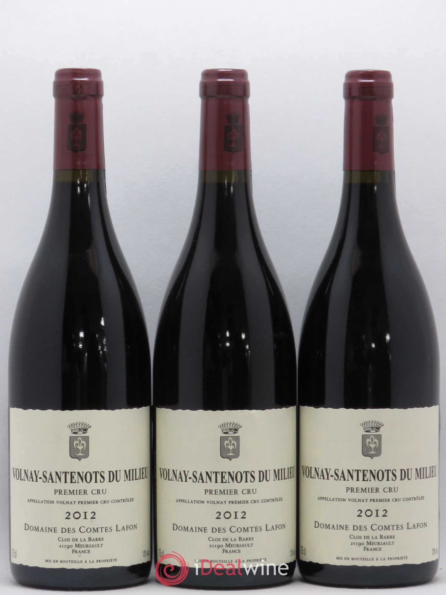 Volnay 1er Cru Santenots du Milieu Comtes Lafon (Domaine des) 2012 - Lot de 3 bouteilles - 0