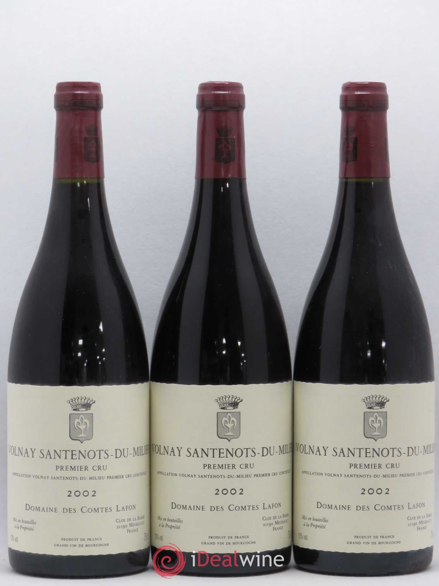 Volnay 1er Cru Santenots du Milieu Comtes Lafon (Domaine des) 2002 - Lot de 3 bouteilles - 0
