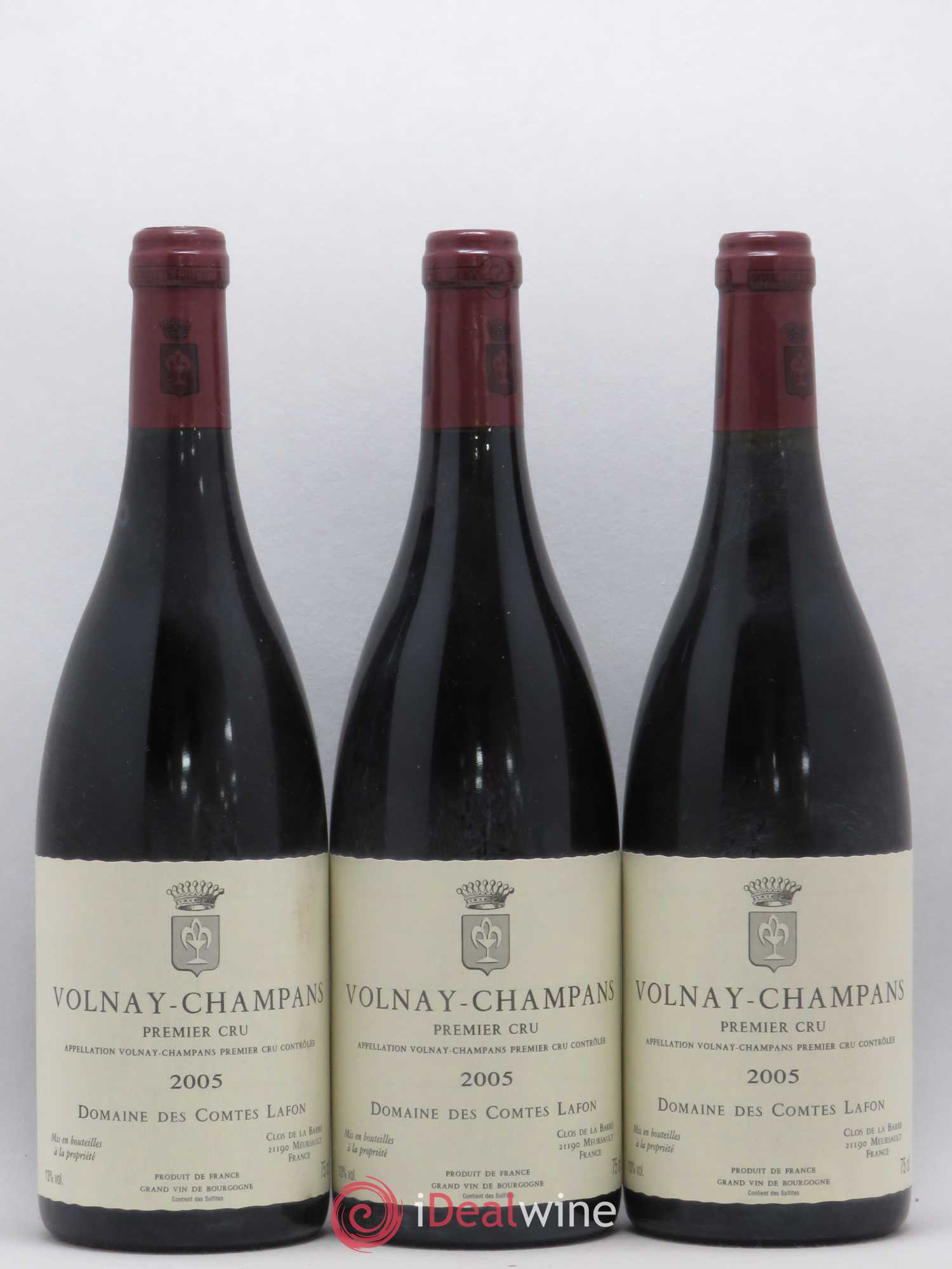 Volnay 1er Cru Champans Comtes Lafon (Domaine des) 2005 - Lot de 3 bouteilles - 0