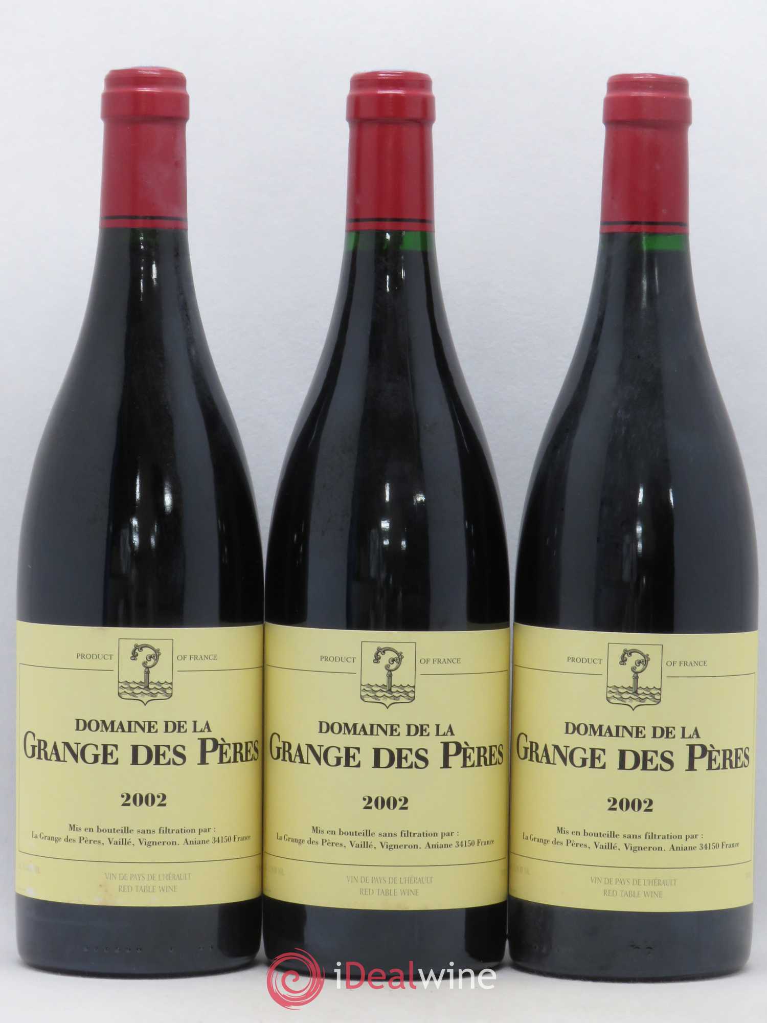 Pays d'Hérault Grange des Pères Laurent Vaillé 2002 - Lot de 3 bouteilles - 0