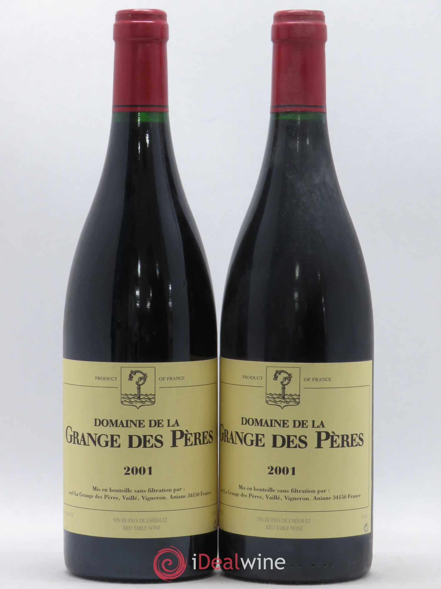 Pays d'Hérault Grange des Pères Laurent Vaillé 2001 - Lot de 2 bouteilles - 0
