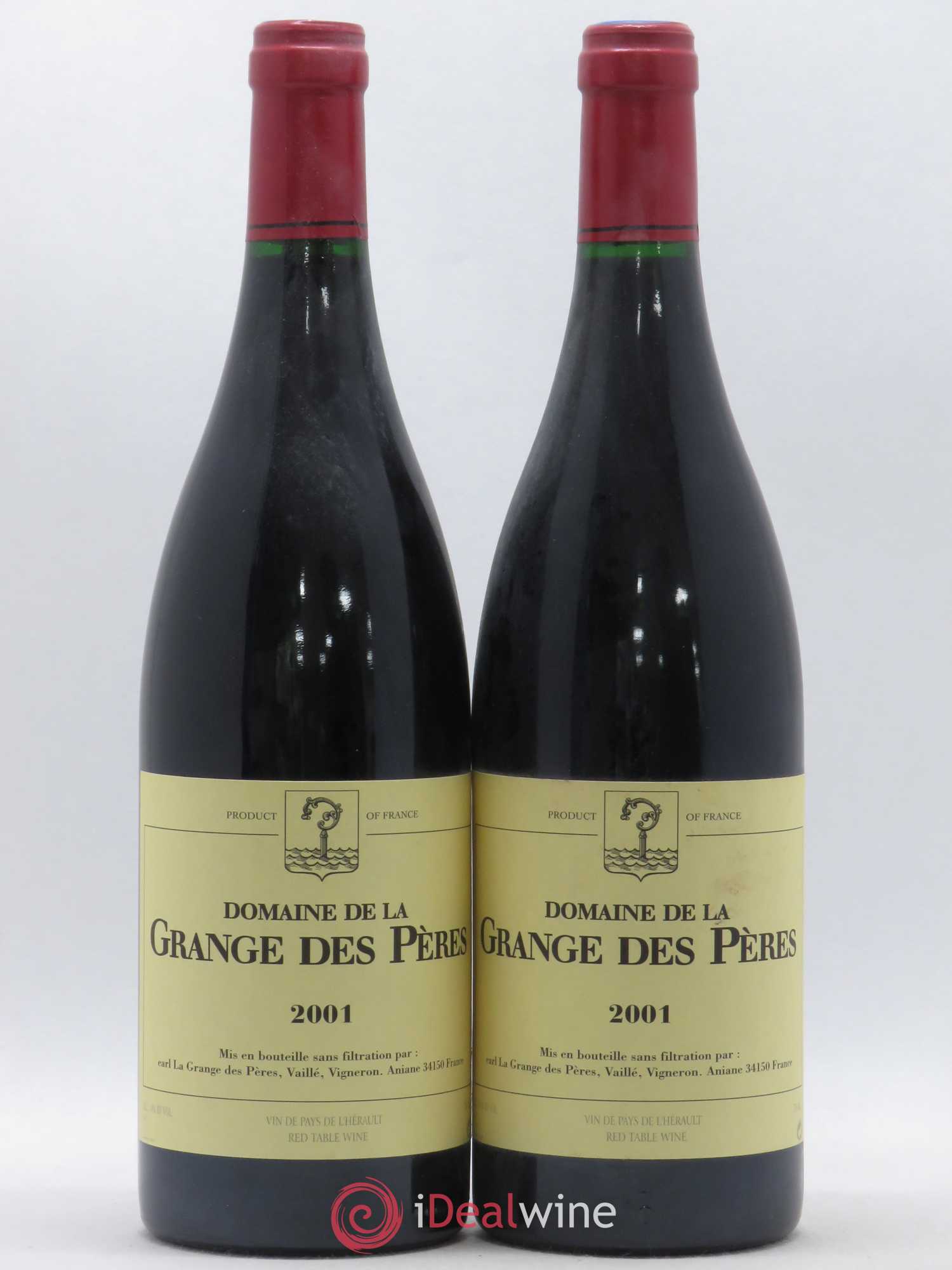 Pays d'Hérault Grange des Pères Laurent Vaillé 2001 - Lot de 2 bouteilles - 0
