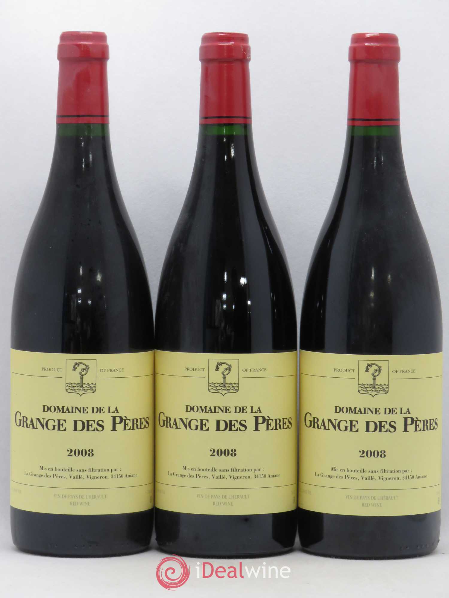 Pays d'Hérault Grange des Pères Laurent Vaillé 2008 - Lot de 3 bouteilles - 0