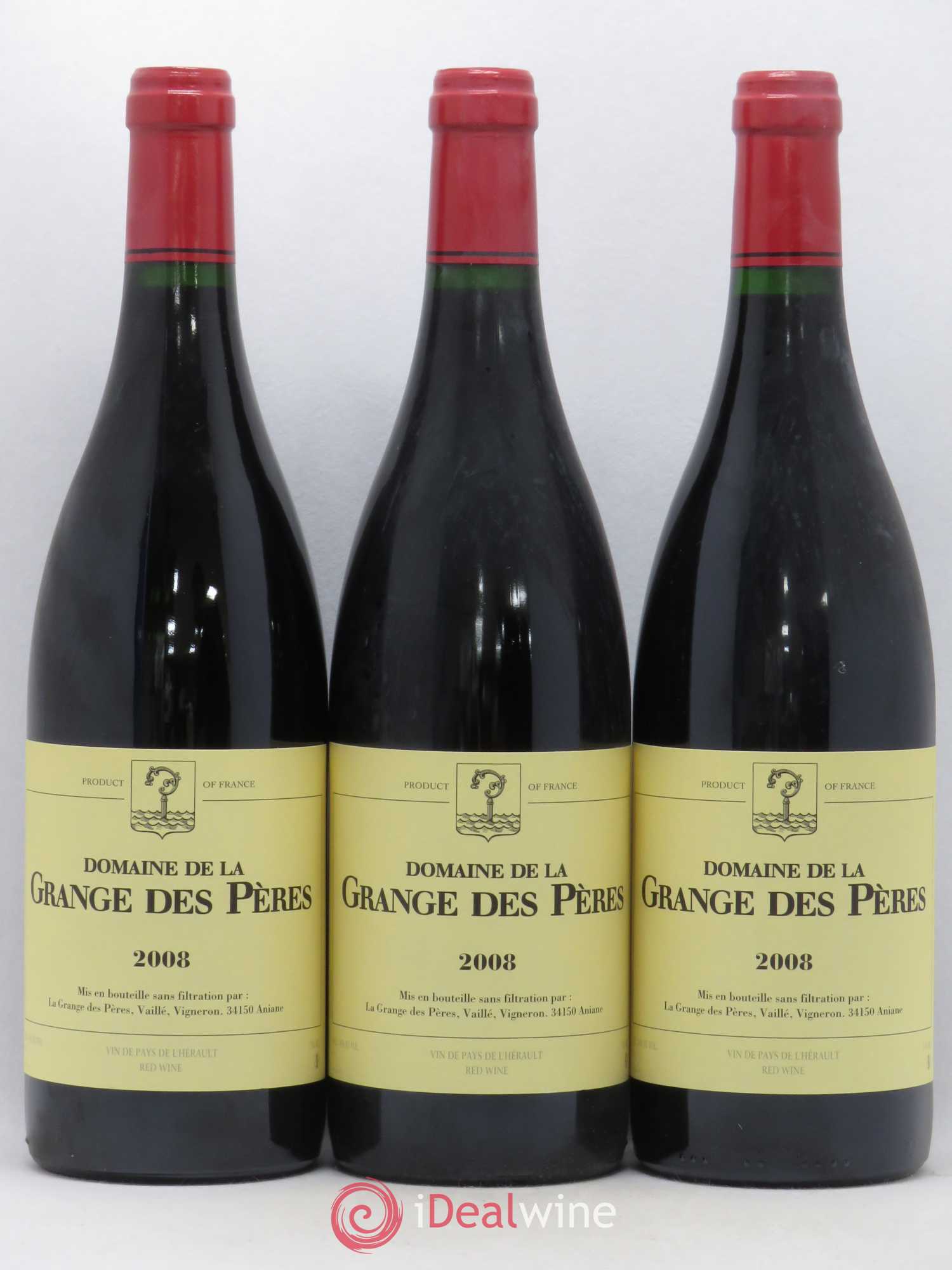 Pays d'Hérault Grange des Pères Laurent Vaillé 2008 - Lot de 3 bouteilles - 0