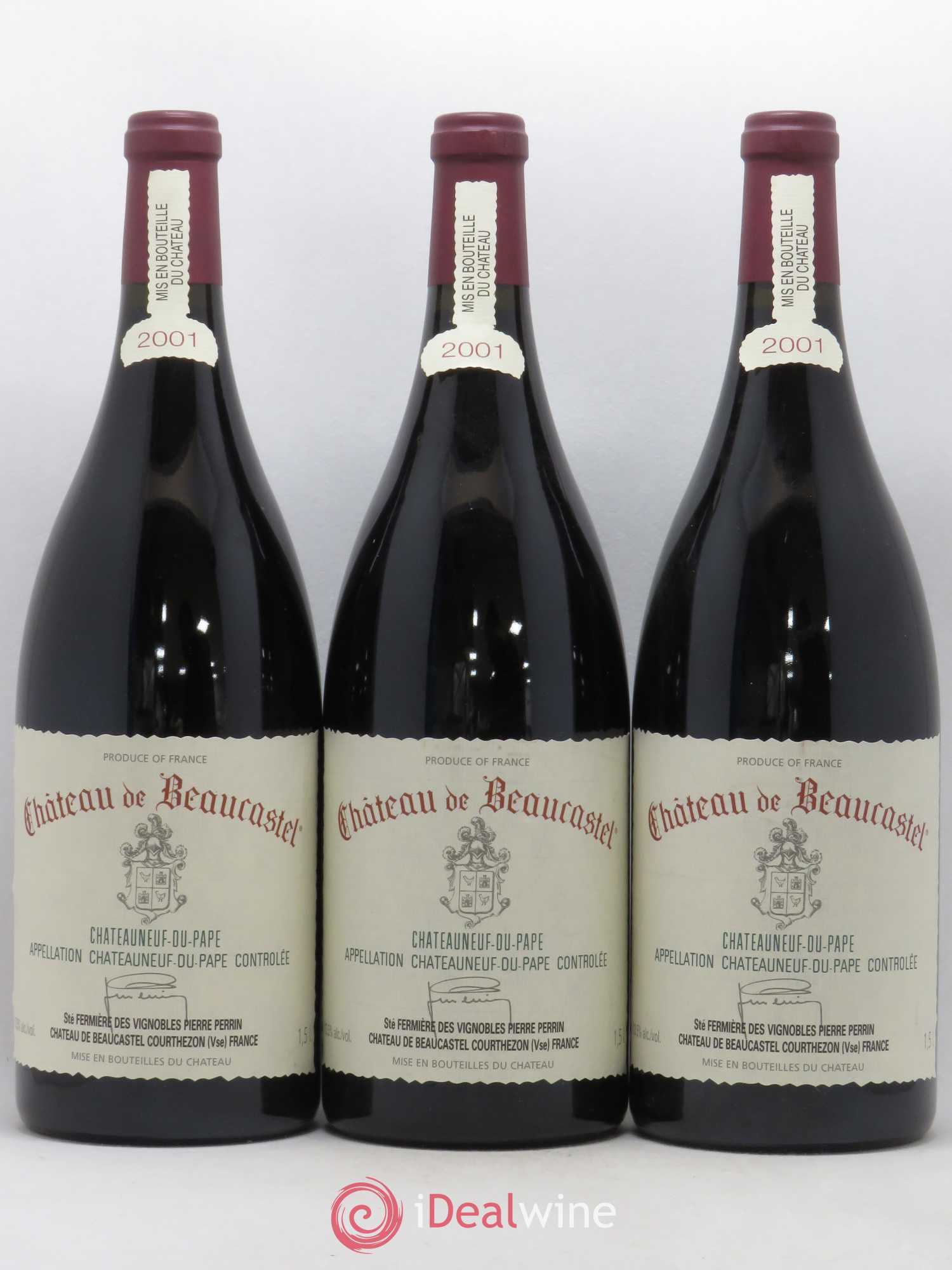Châteauneuf-du-Pape Château de Beaucastel Famille Perrin 2001 - Lot de 3 magnums - 0