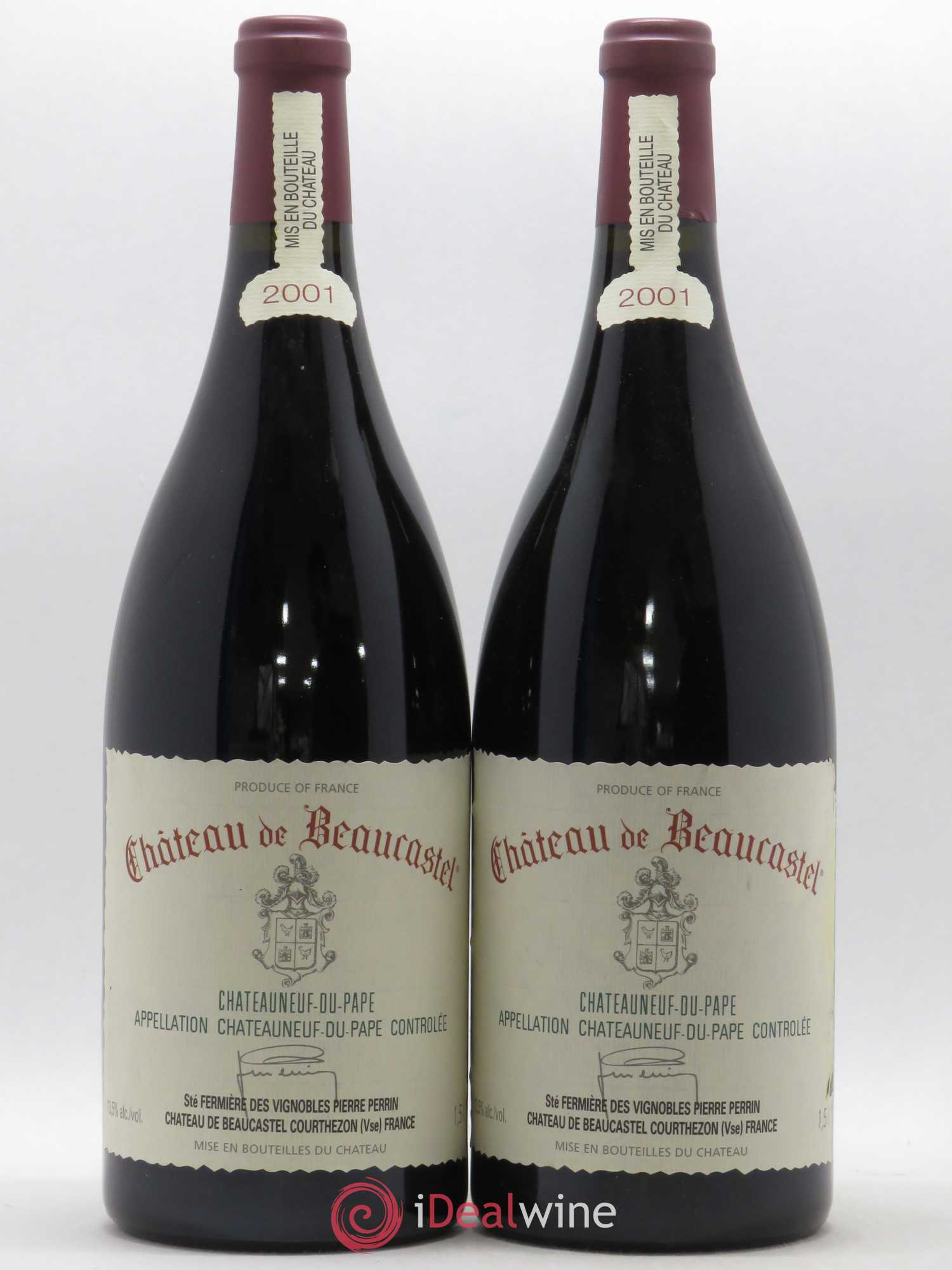 Châteauneuf-du-Pape Château de Beaucastel Famille Perrin 2001 - Lot de 2 magnums - 0