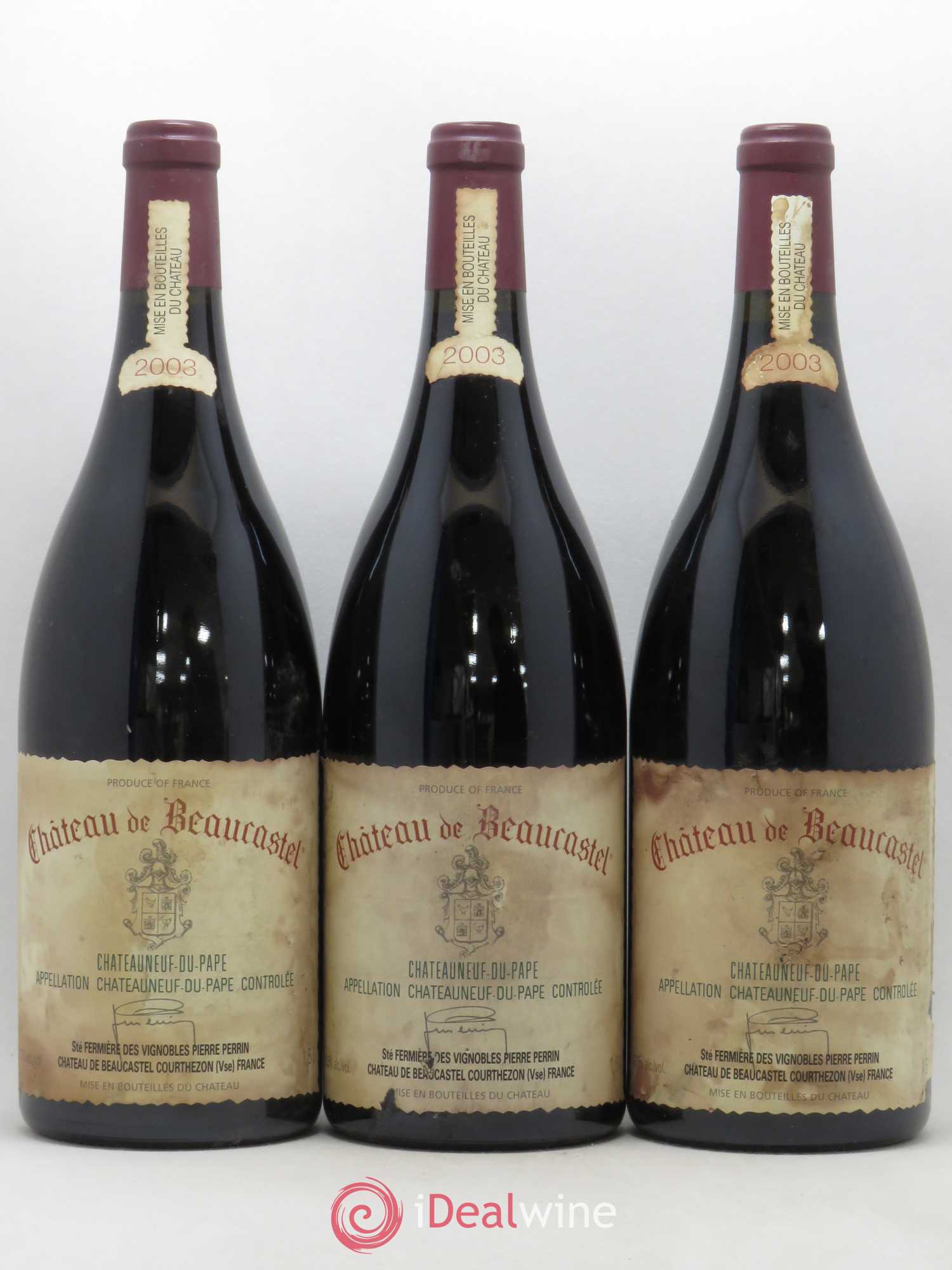 Châteauneuf-du-Pape Château de Beaucastel Famille Perrin 2003 - Lot de 3 magnums - 0
