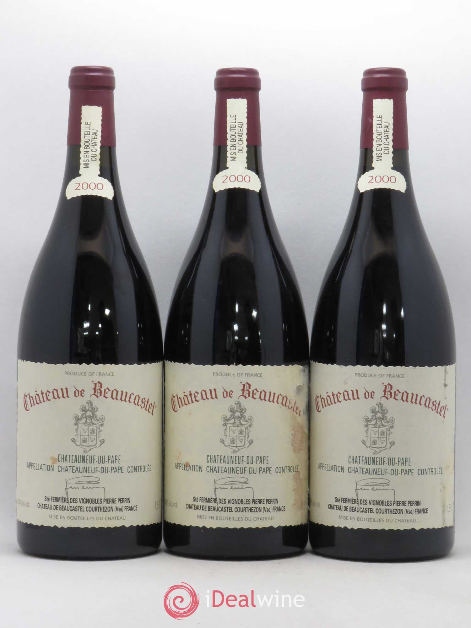 Châteauneuf-du-Pape Château de Beaucastel Famille Perrin 2000 - Lot de 3 magnums - 0