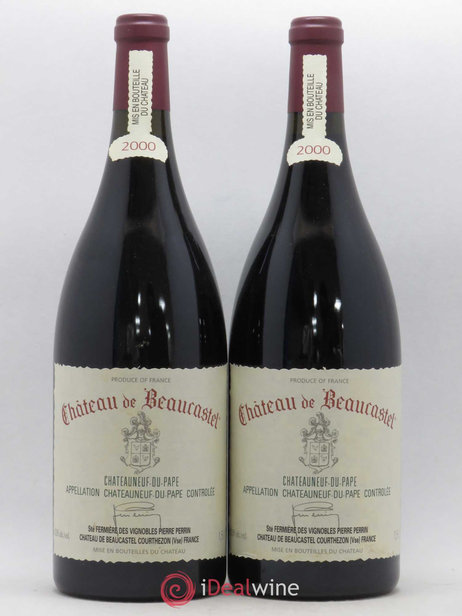 Châteauneuf-du-Pape Château de Beaucastel Famille Perrin 2000 - Lot de 2 magnums - 0