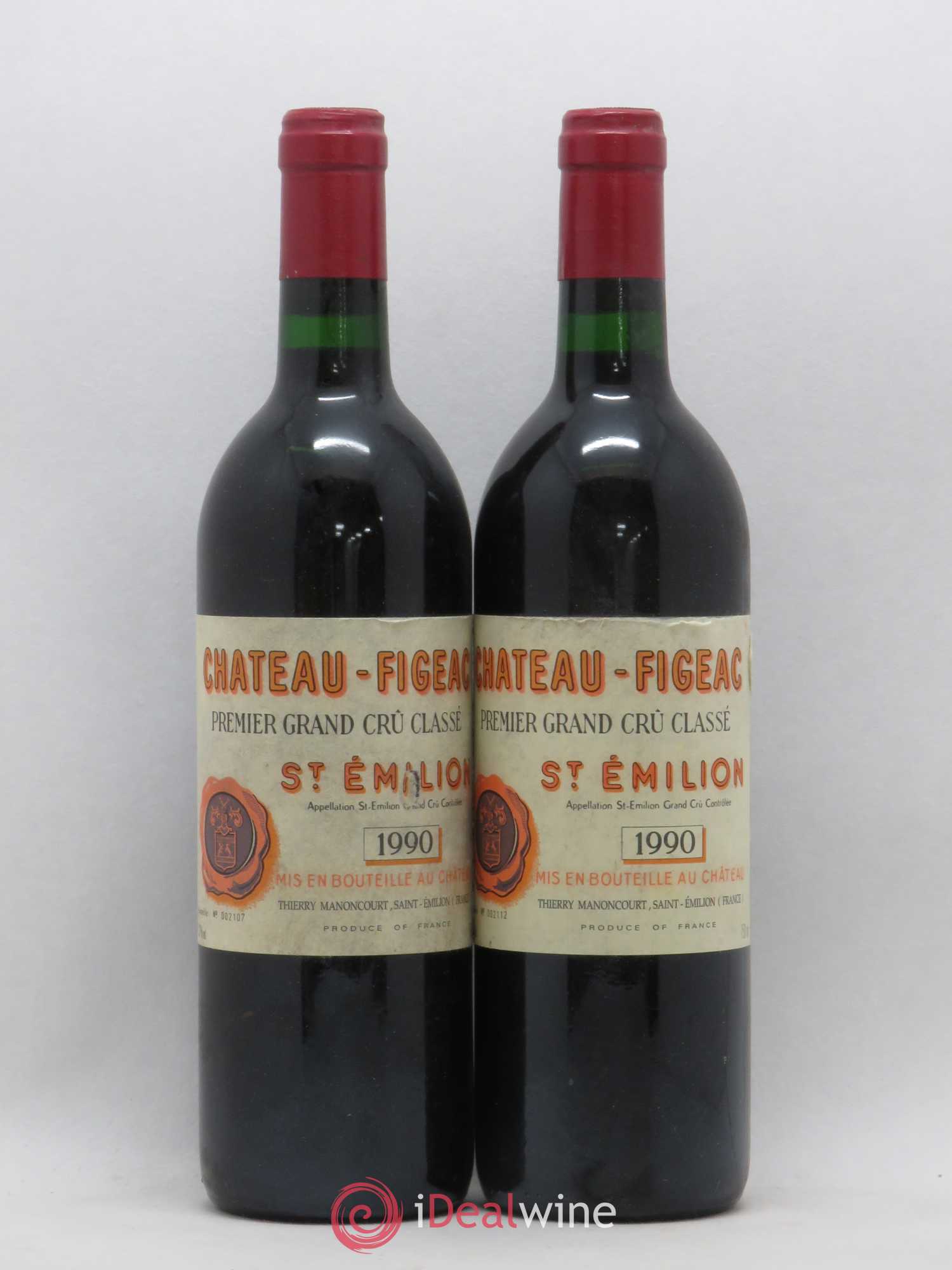 Château Figeac 1er Grand Cru Classé A 1990 - Lot de 2 bouteilles - 0