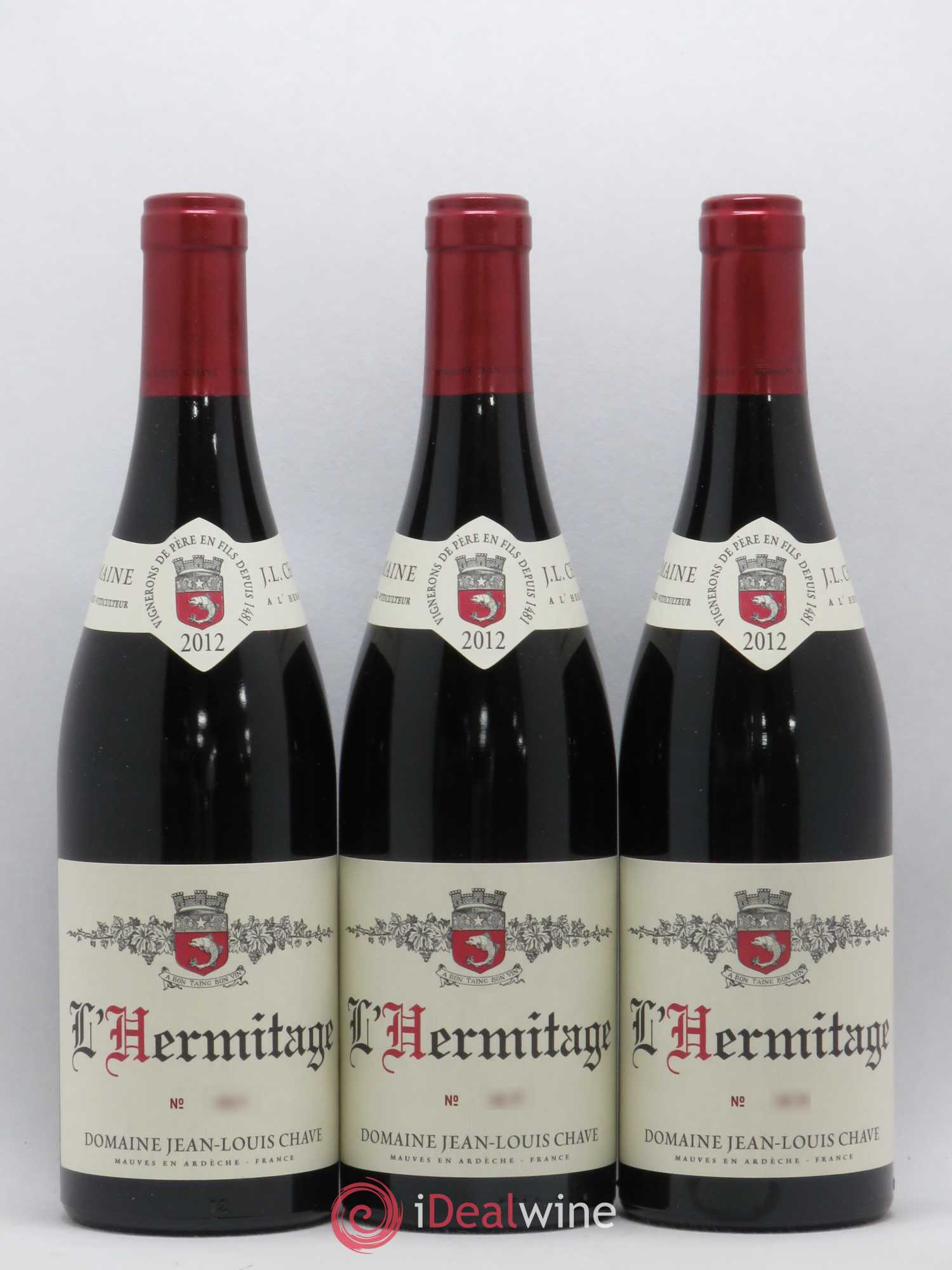 Hermitage Jean-Louis Chave 2012 - Lot de 3 bouteilles - 0